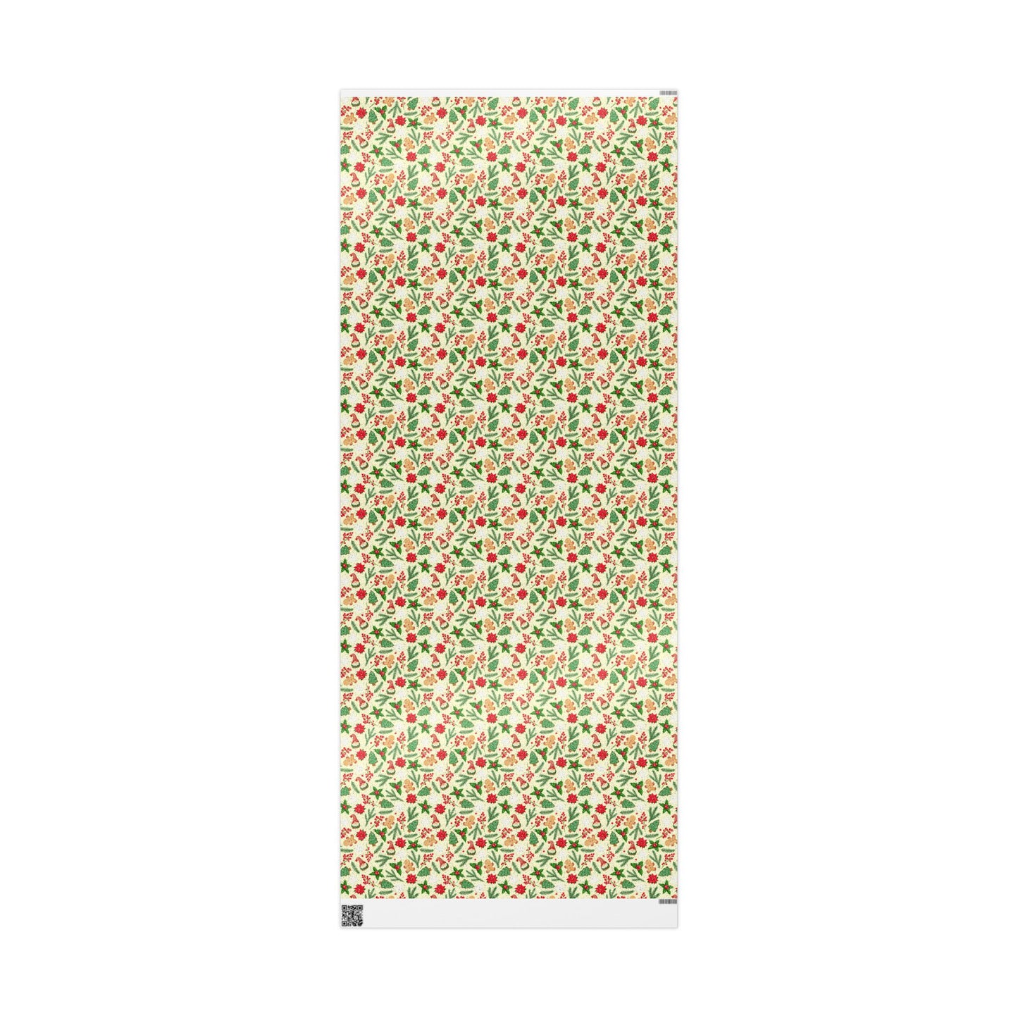 Classic Christmas Wrapping Paper : Festive Holiday Gift Wrap with Gingerbread, Poinsettias, Holly, and Santa Hats