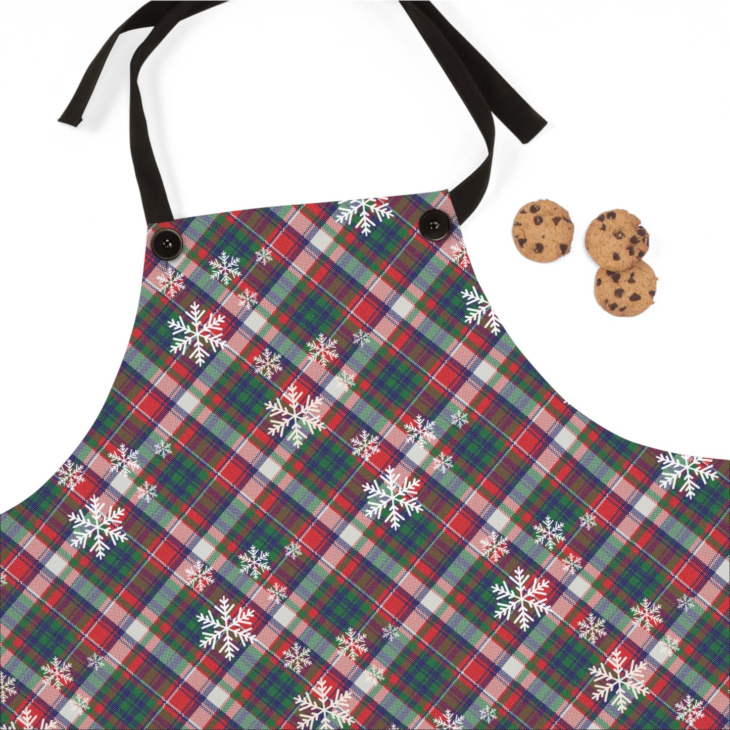 Adjustable Festive Plaid Christmas Apron | Holiday Kitchen Essential