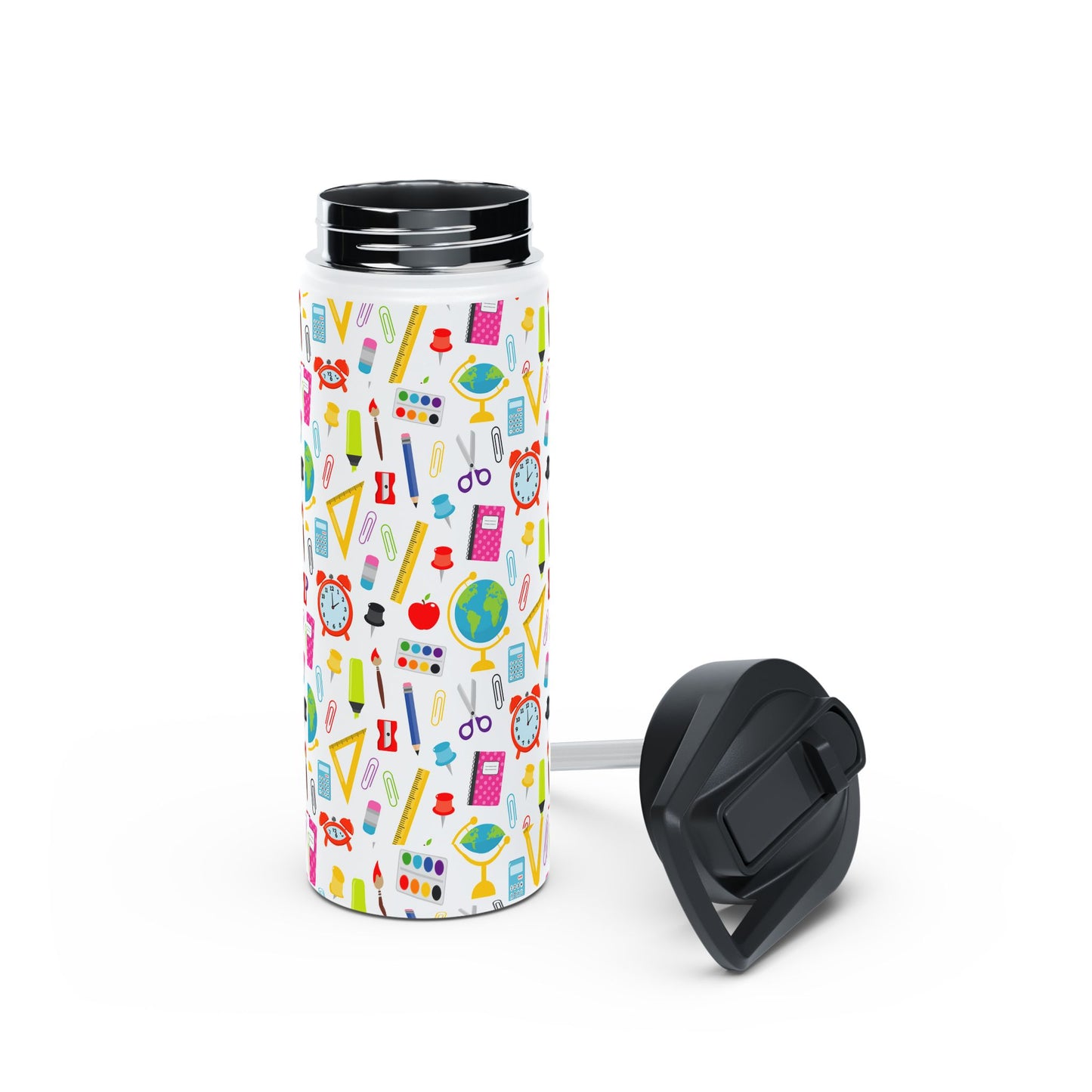 Back-to-School Stainless Steel Water Bottle – School Supplies Design | 12oz 18oz 32oz