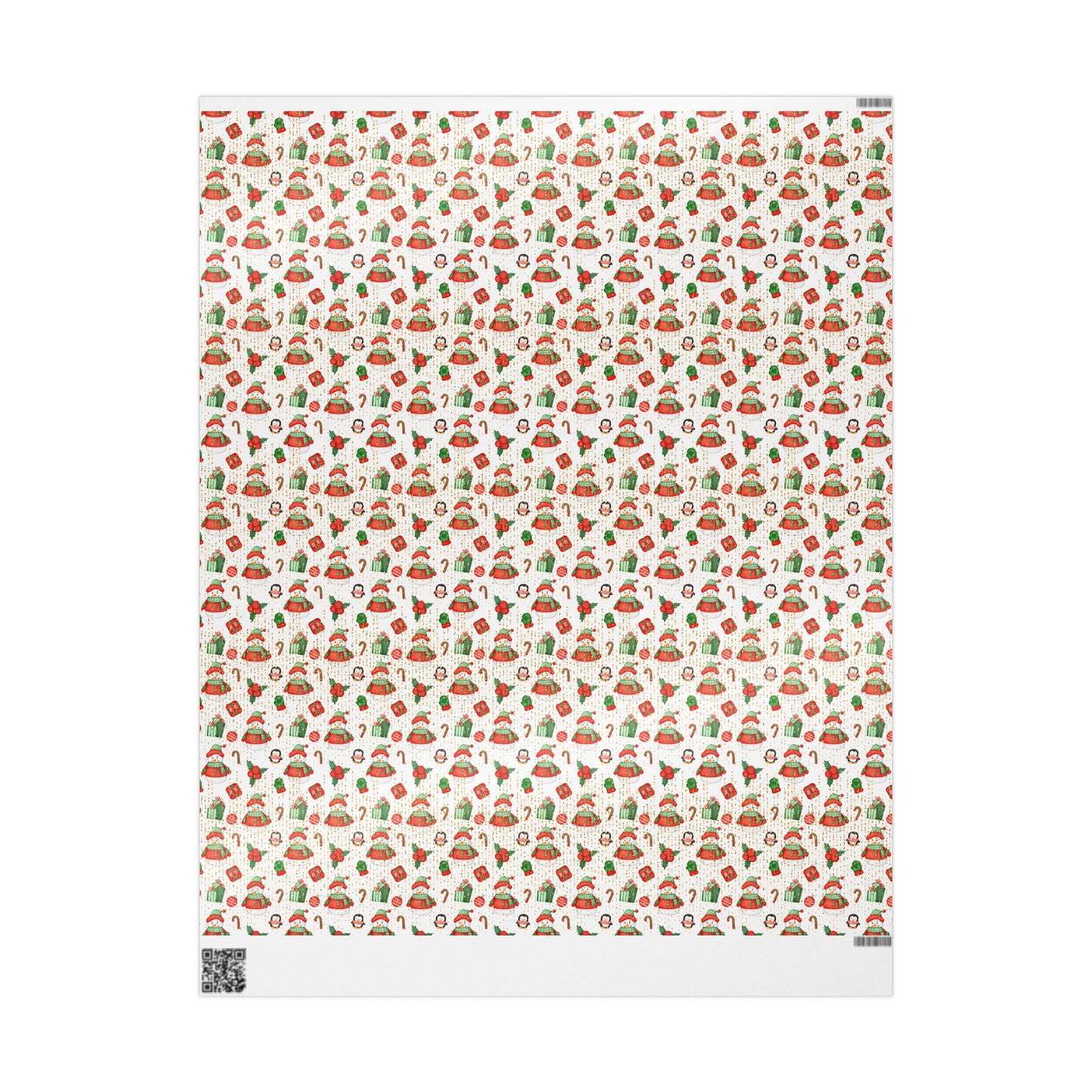 Playful Snowman Christmas Wrapping Paper : Holiday Gift Wrap with Penguins, Candy Canes, and Festive Decor