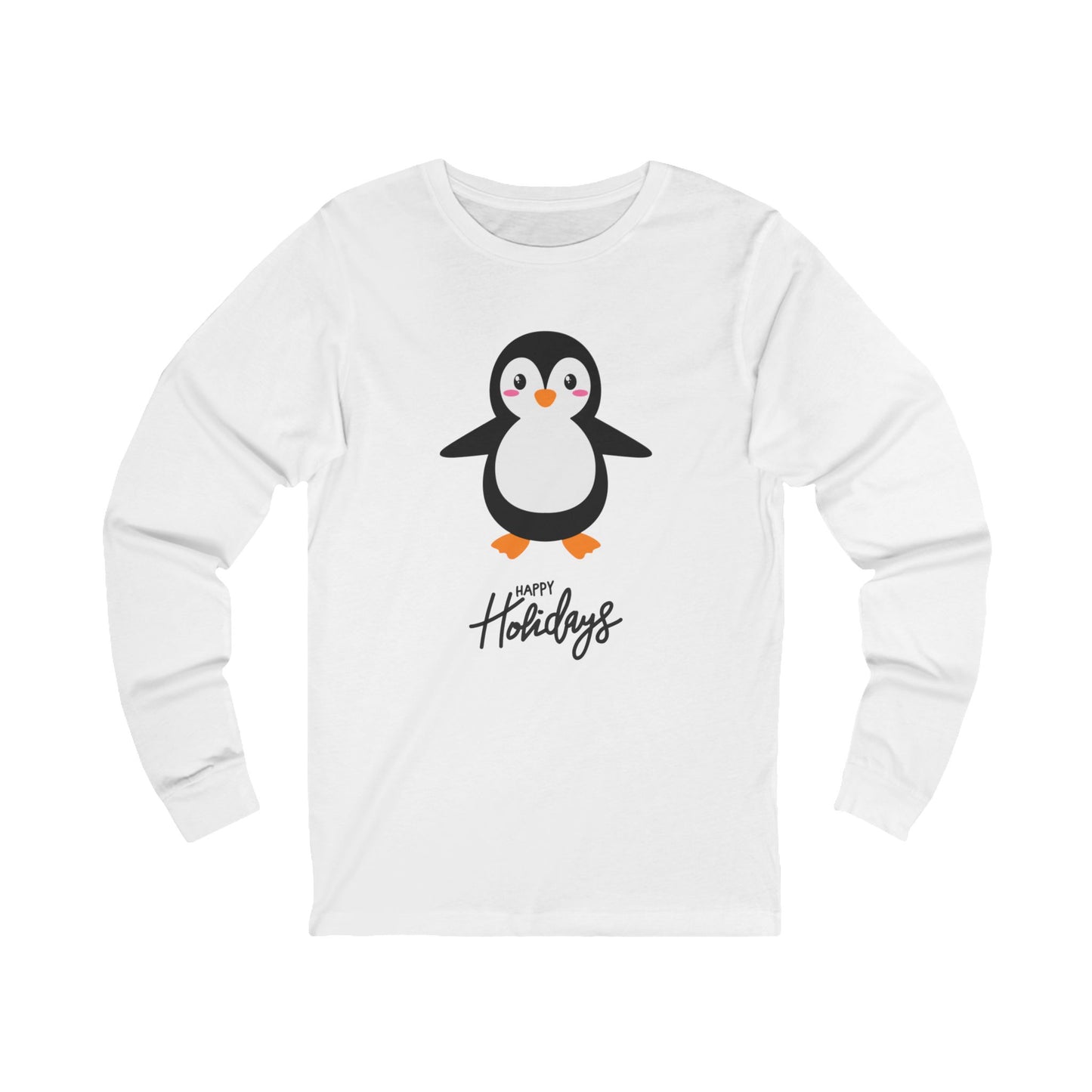 Unisex Holiday Penguin Long Sleeve Tee | Cozy Matching Pajama Top for Mom & Dad | Festive Family Pajamas in Multiple Colors