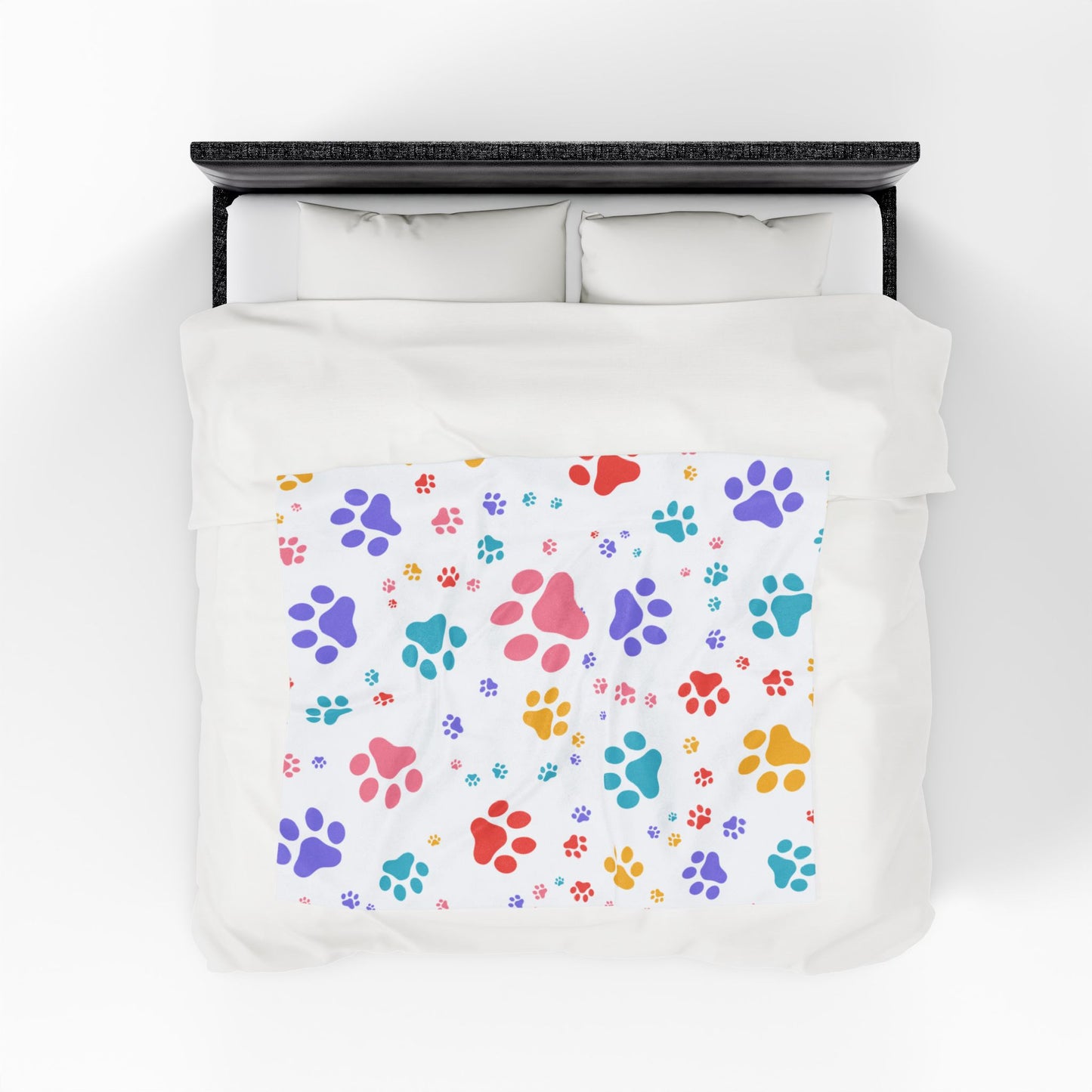 Paw Print Blanket – Cozy Dog Lover Gift, Pet-Themed Throw Blanket in 3 Sizes for National Dog Day & Year-Round Snuggles