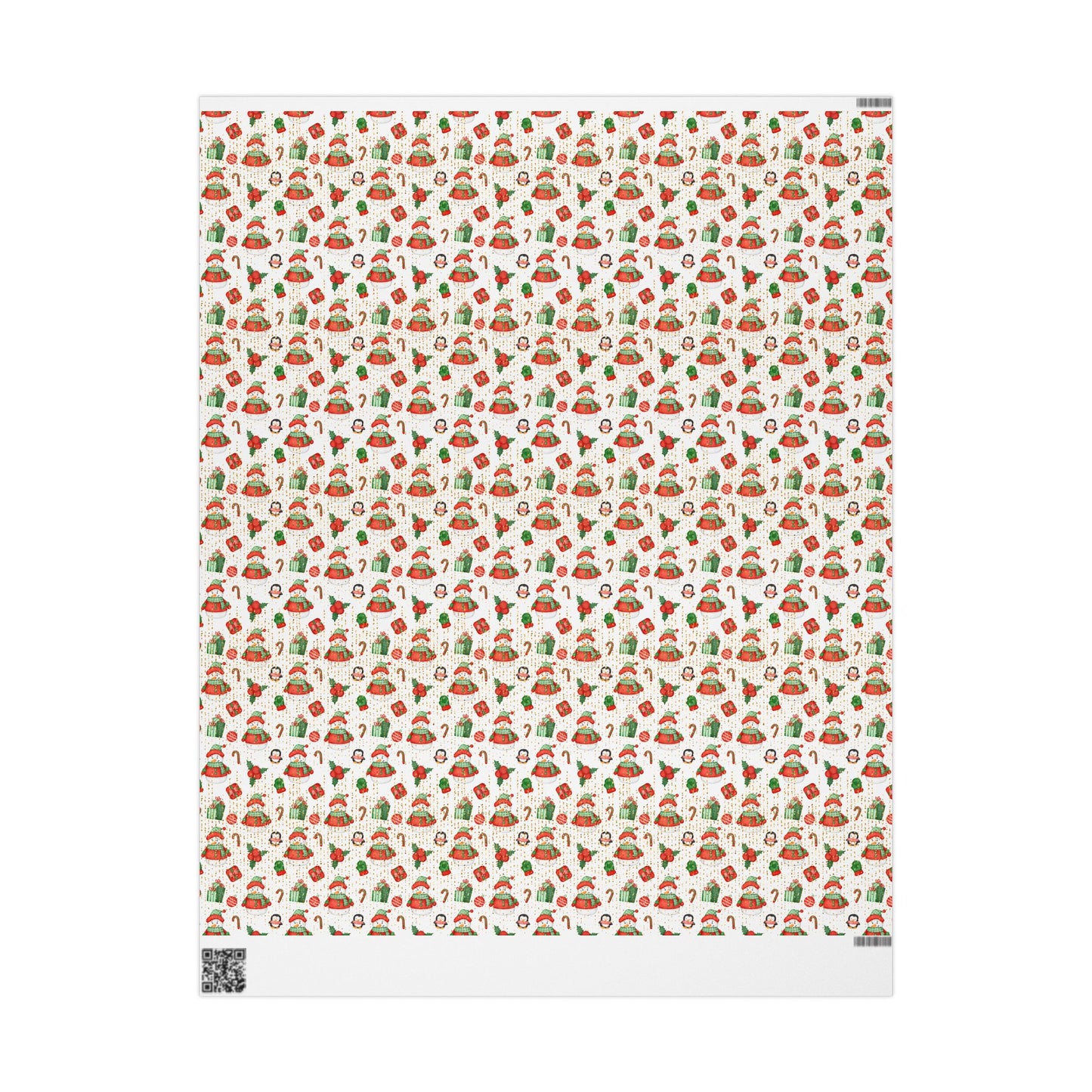 Playful Snowman Christmas Wrapping Paper : Holiday Gift Wrap with Penguins, Candy Canes, and Festive Decor