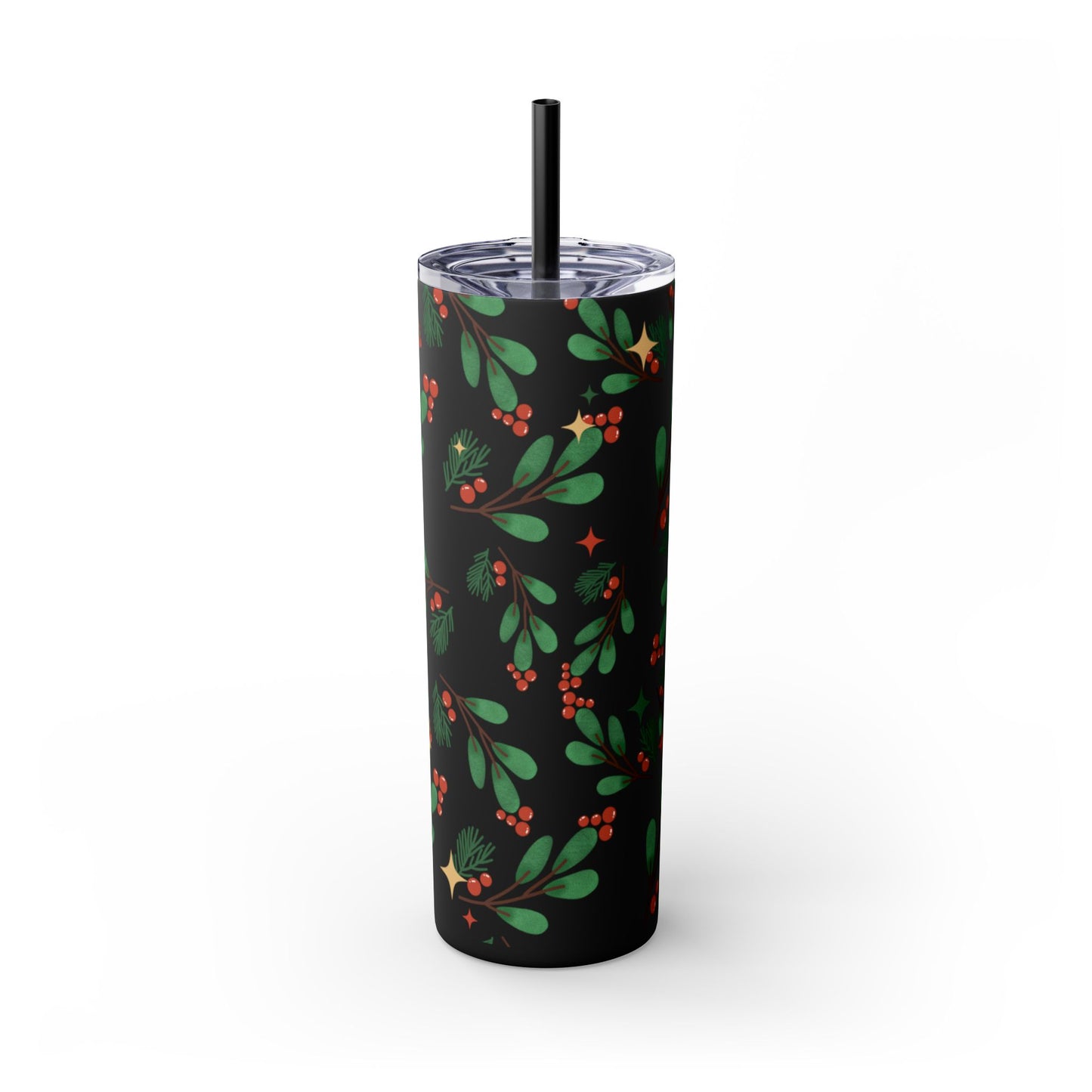 Holiday Berry Skinny Tumbler 20oz | Festive Insulated Drinkware
