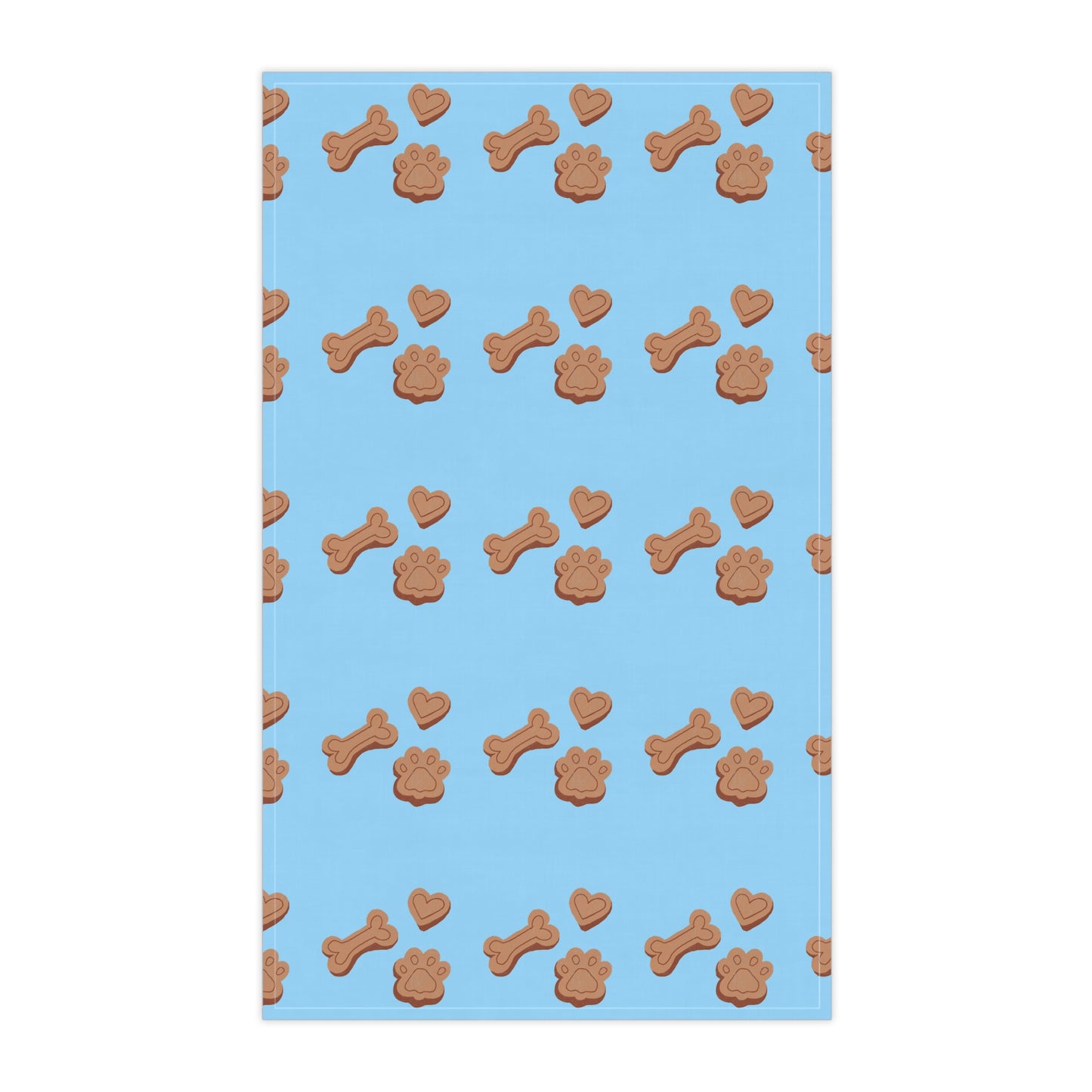 Dog Lover’s Treat - Blue Paw Print Tea Towel 18x30" Cotton or Polyester National Dog Day Gift