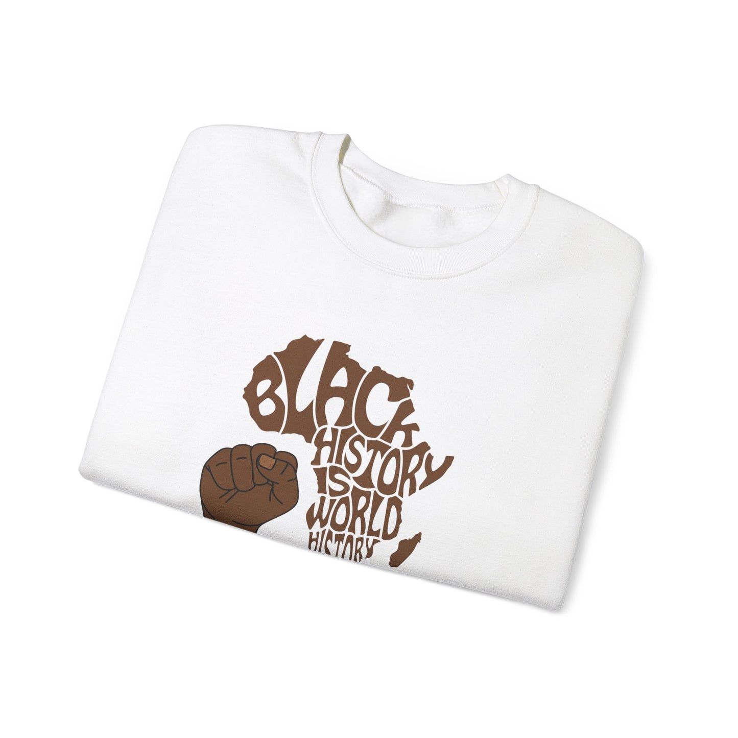 Black History Is World History Crewneck Sweatshirt | Unisex Heavy Blend | Cultural Empowerment Apparel