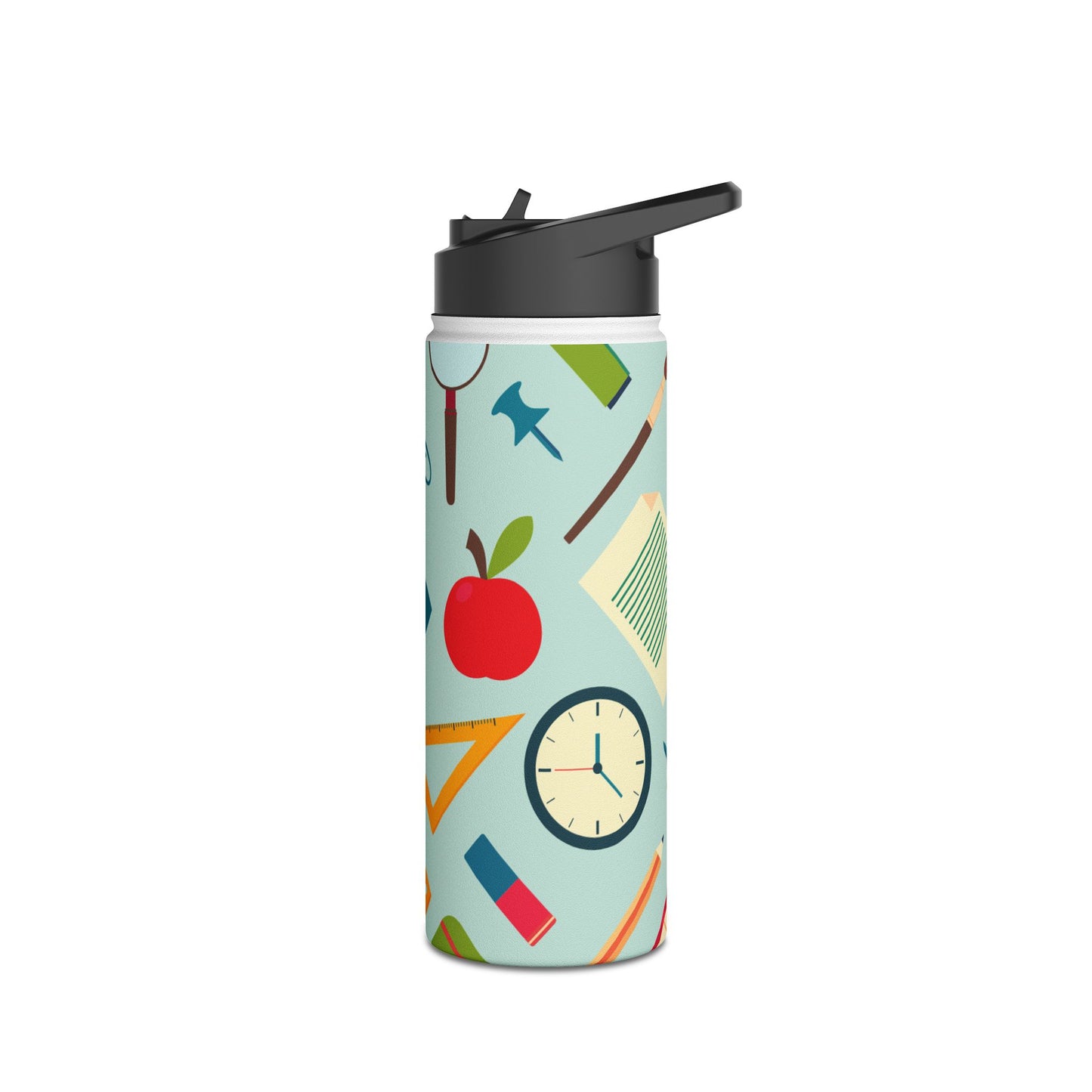 Back-to-School Stainless Steel Water Bottle – Double Wall, Leak-Proof, Fun Academic Design – 3 Sizes