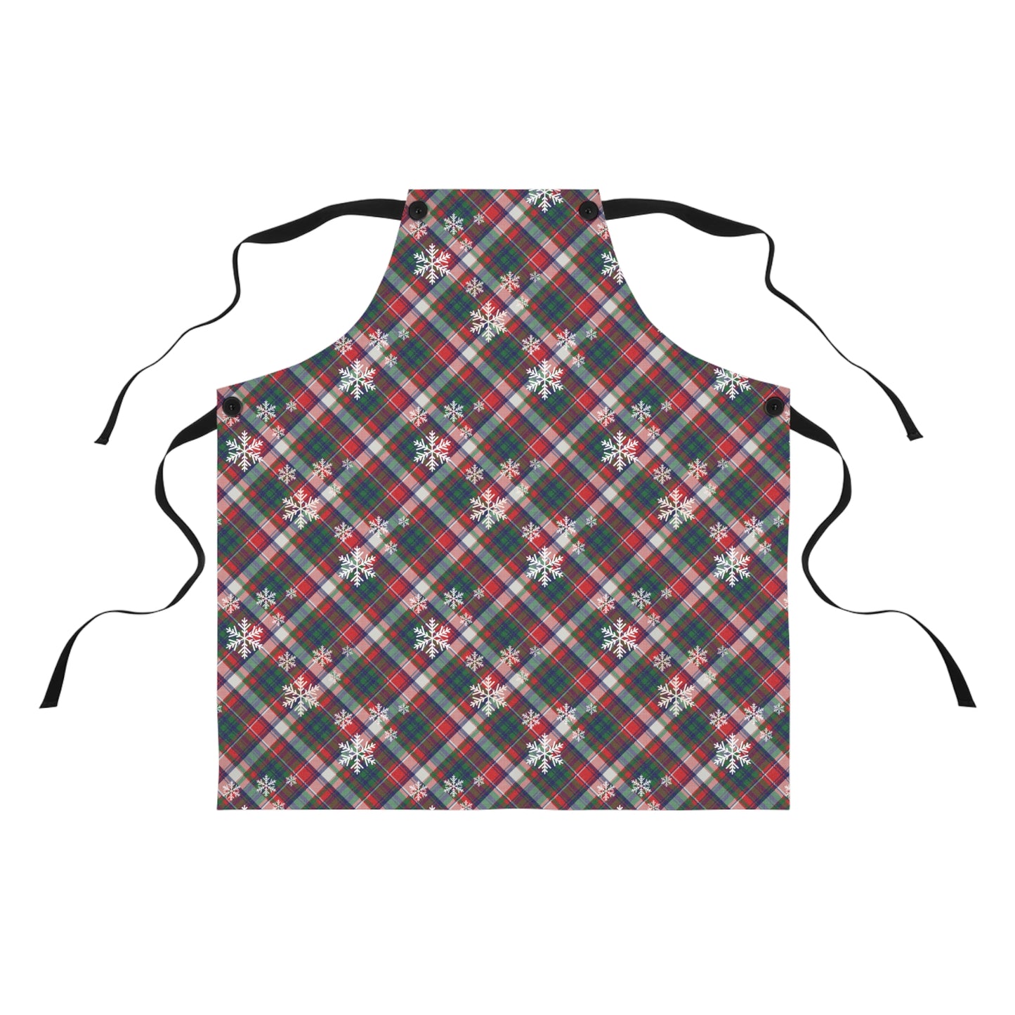Adjustable Festive Plaid Christmas Apron | Holiday Kitchen Essential