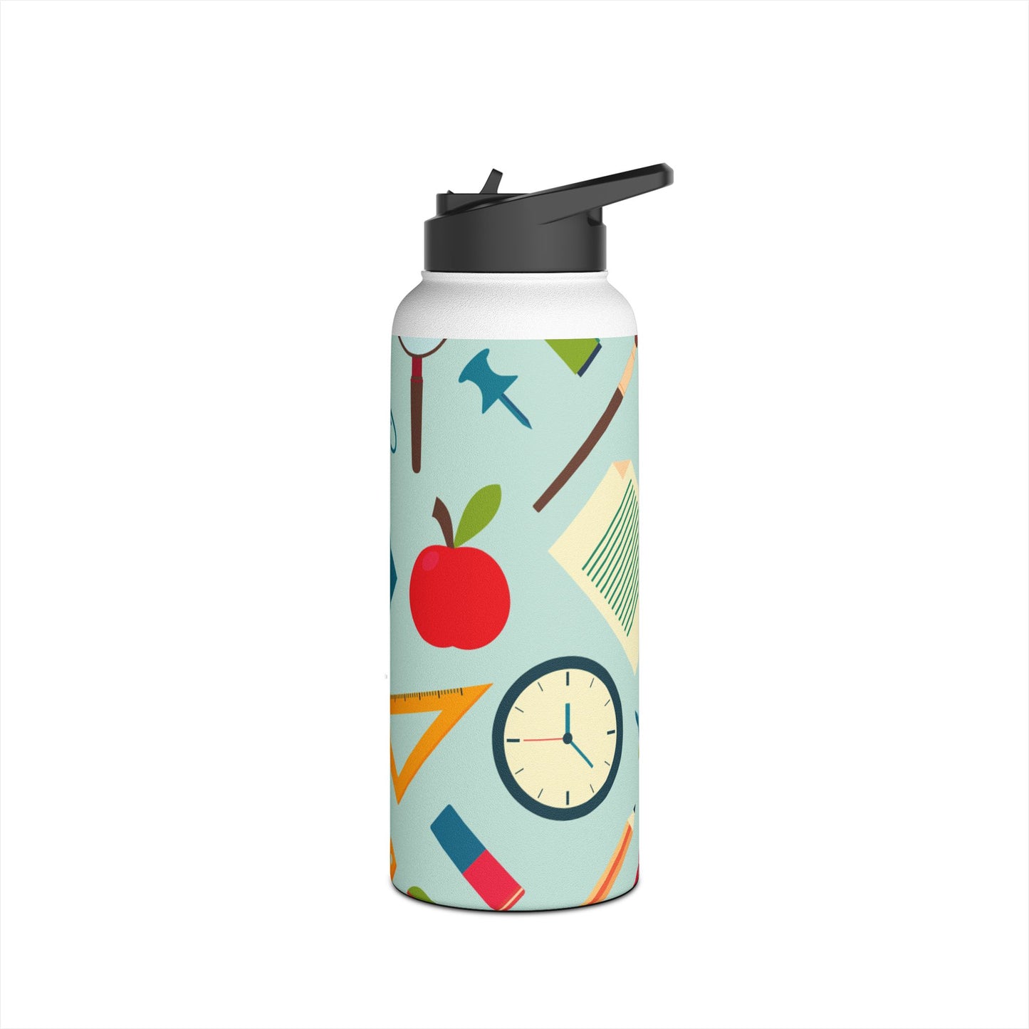 Back-to-School Stainless Steel Water Bottle – Double Wall, Leak-Proof, Fun Academic Design – 3 Sizes