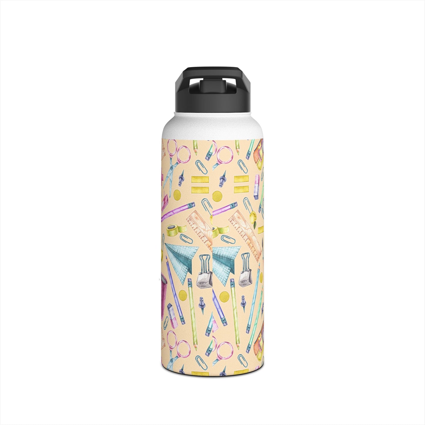 Back-to-School Stainless Steel Water Bottle – Cute School Supplies Design, BPA-Free, Leakproof, Hot & Cold