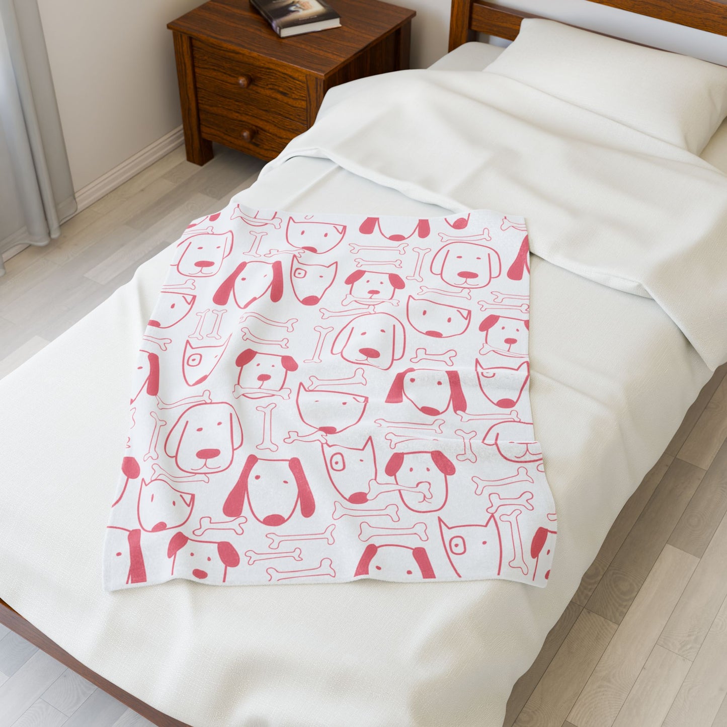 Dog Lover Velveteen Plush Blanket – Cozy Soft Throw in 3 Sizes for Pet Parents & Home Decor