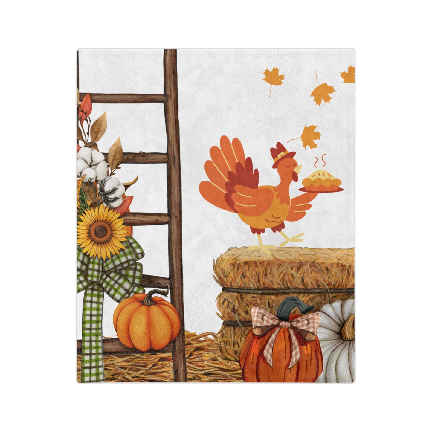 Happy Thanksgiving Turkey Throw Blanket | Cozy Fall Decor for Warm Family Gatherings | Perfect Holiday Gift
