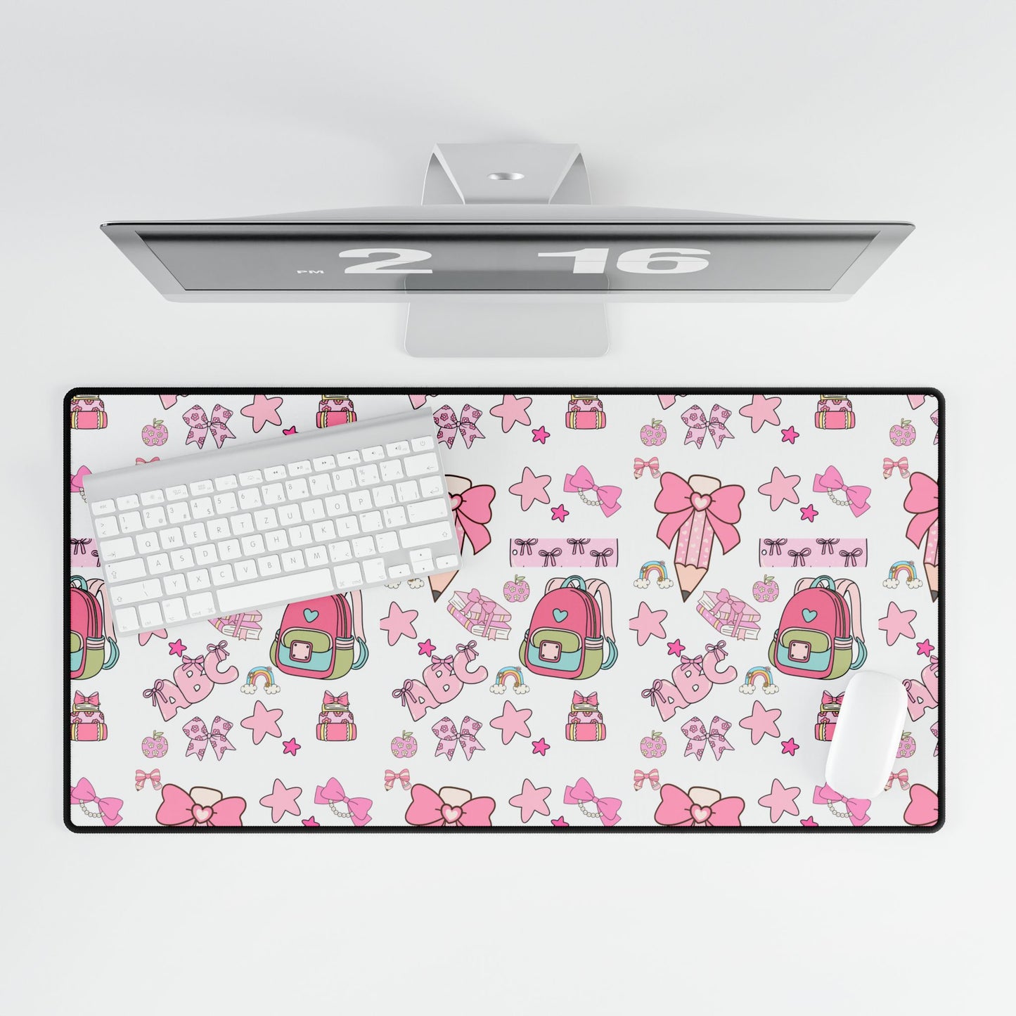 Kawaii Back-to-School Desk Mat – Anti-Slip, Pink Aesthetic Workspace Essential