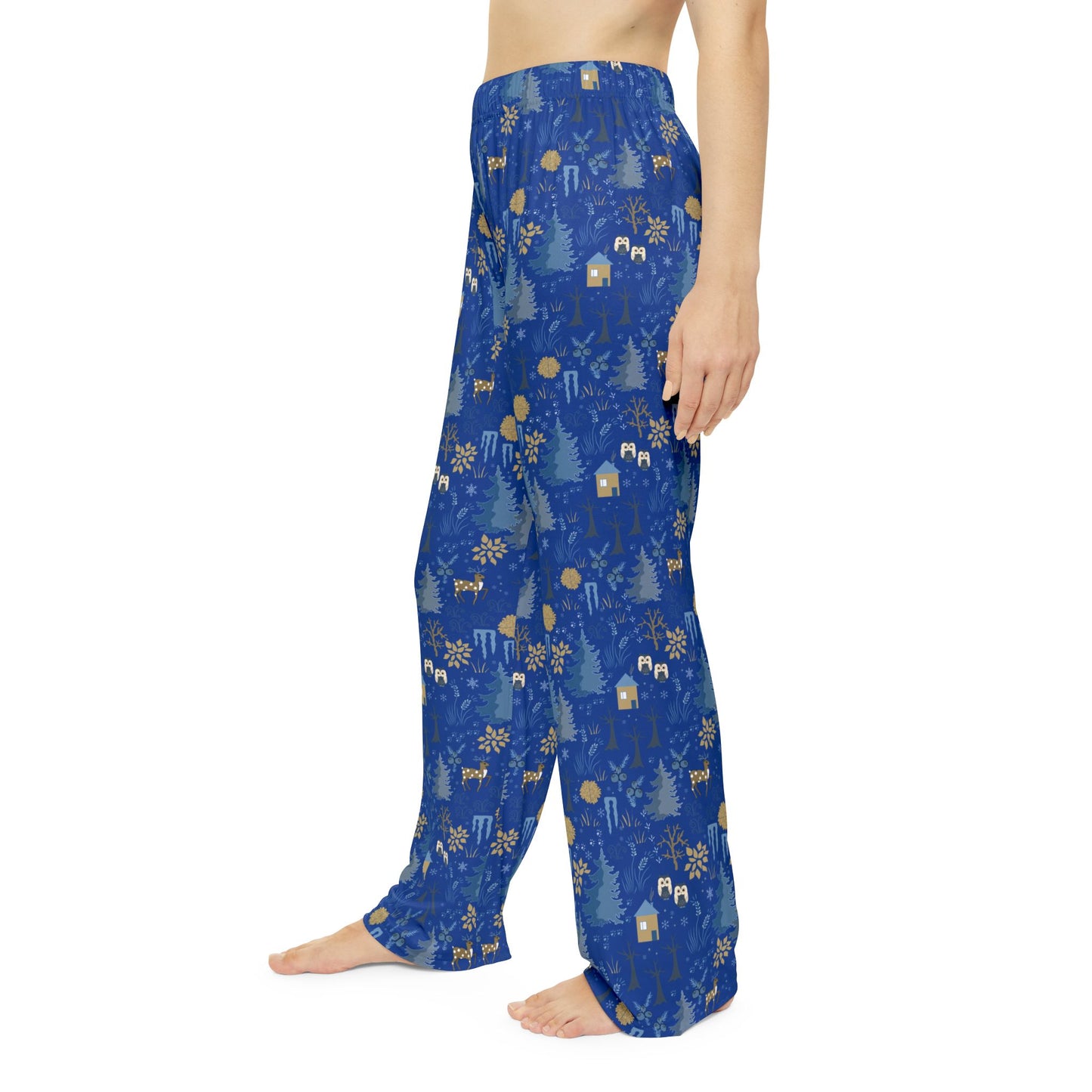 Festive Holiday Pajama Pants : Cozy Winter Loungewear in Blue for All Sizes XS-4XL