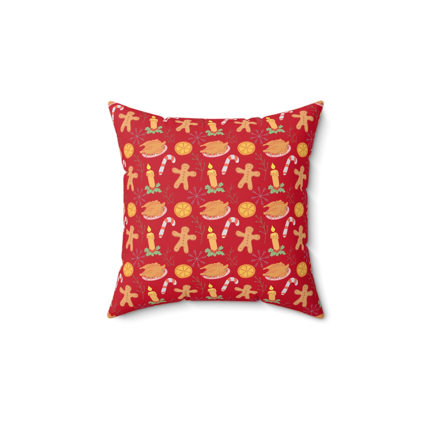Traditional Red Christmas Throw Pillow | Classic Holiday Home Decor
