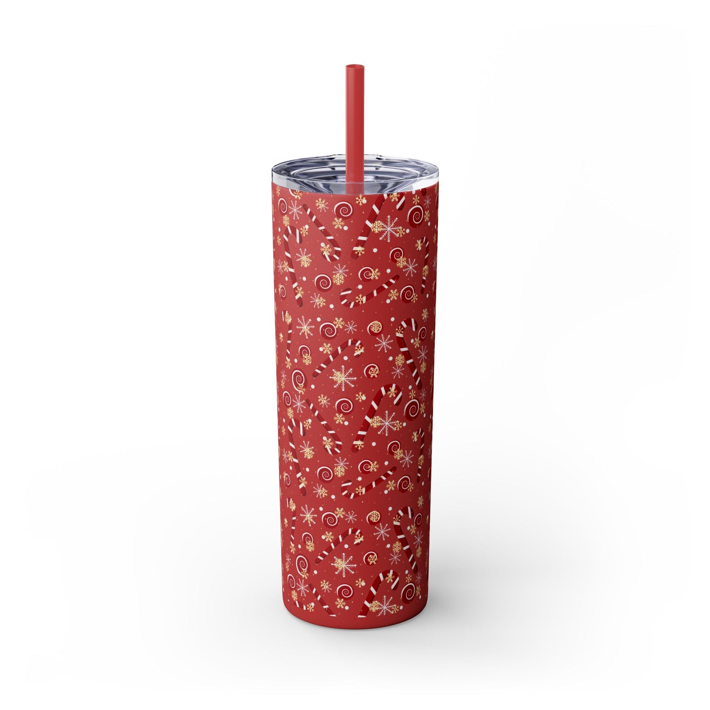 Personalized Candy Cane Skinny Tumbler 20oz | Festive Holiday Drinkware