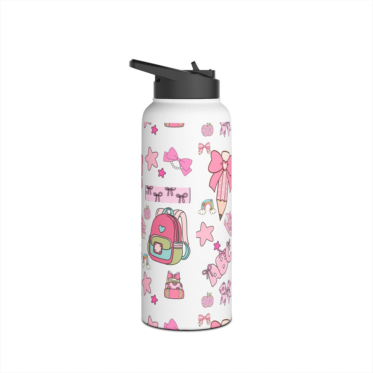 Kawaii Back-to-School Stainless Steel Water Bottle – Keeps Drinks Hot 12hrs, Cold 24hrs
