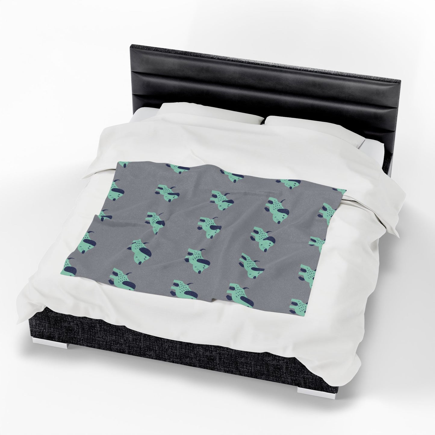 Dog Lover Throw Blanket – Cozy Plush Velveteen Blanket with Cute Puppy Pattern | 3 Sizes
