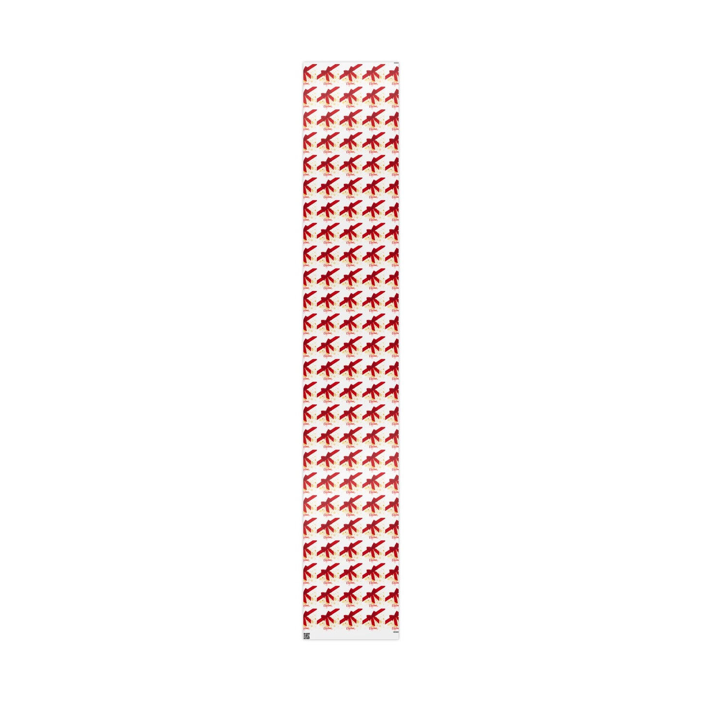 Red Ribbon Christmas Wrapping Paper : Elegant Holiday Gift Wrap with Gold Accents and Festive Script, Perfect for Christmas Gifts