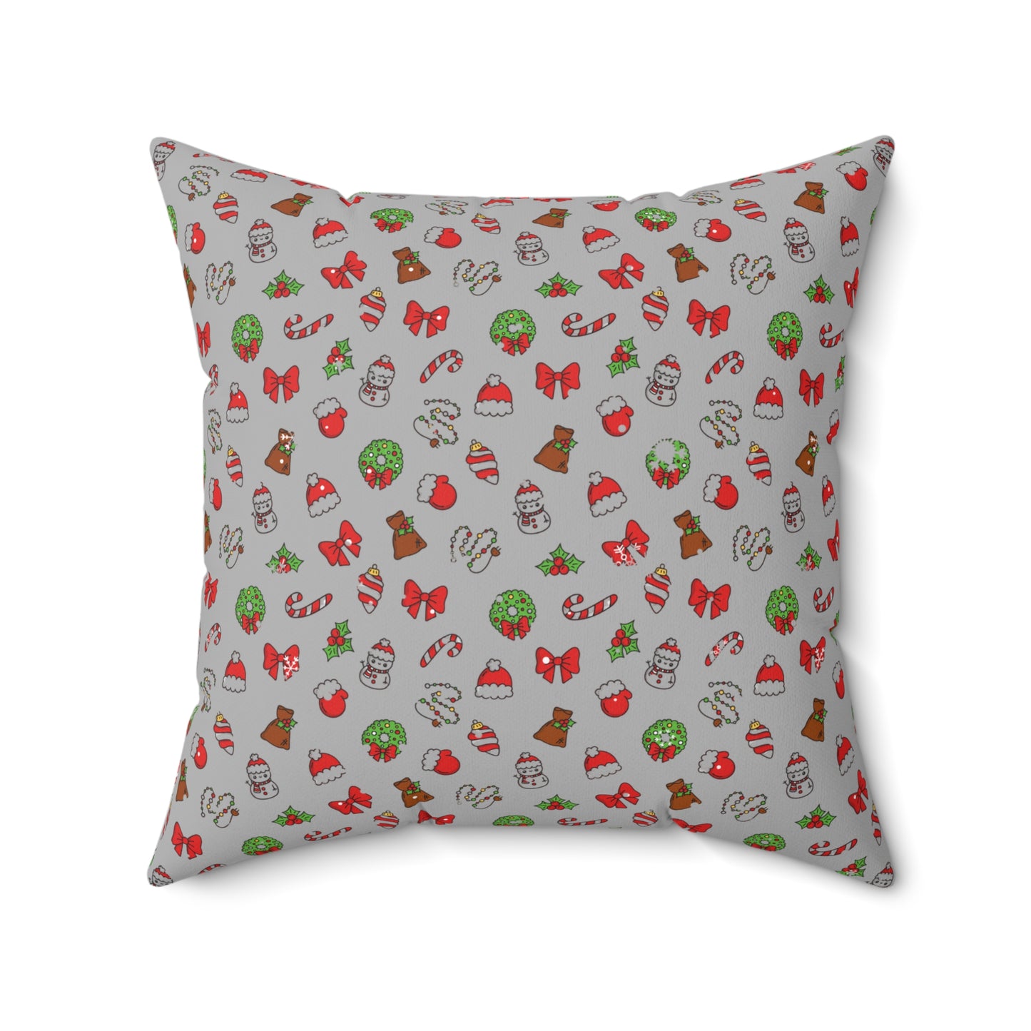 Minimalist Gray Christmas Throw Pillow | Modern Holiday Accent
