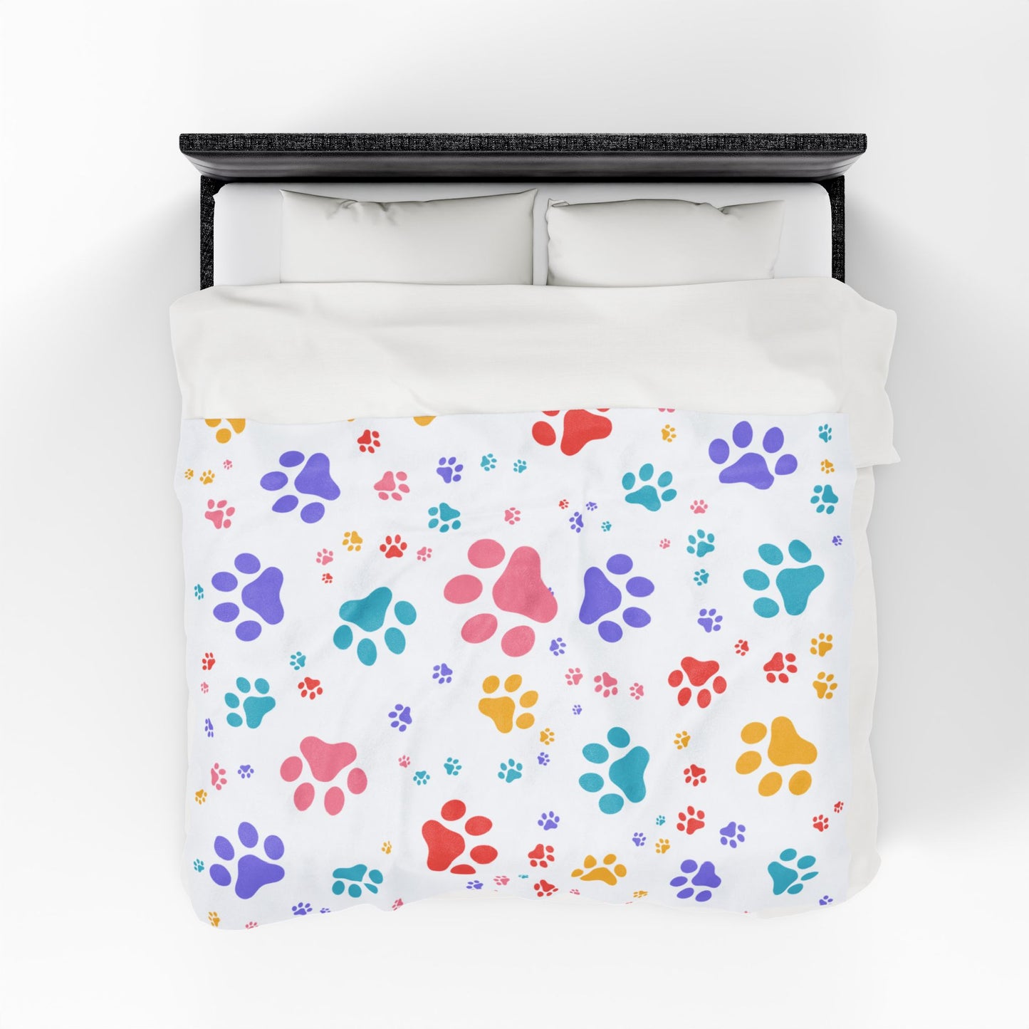 Paw Print Blanket – Cozy Dog Lover Gift, Pet-Themed Throw Blanket in 3 Sizes for National Dog Day & Year-Round Snuggles