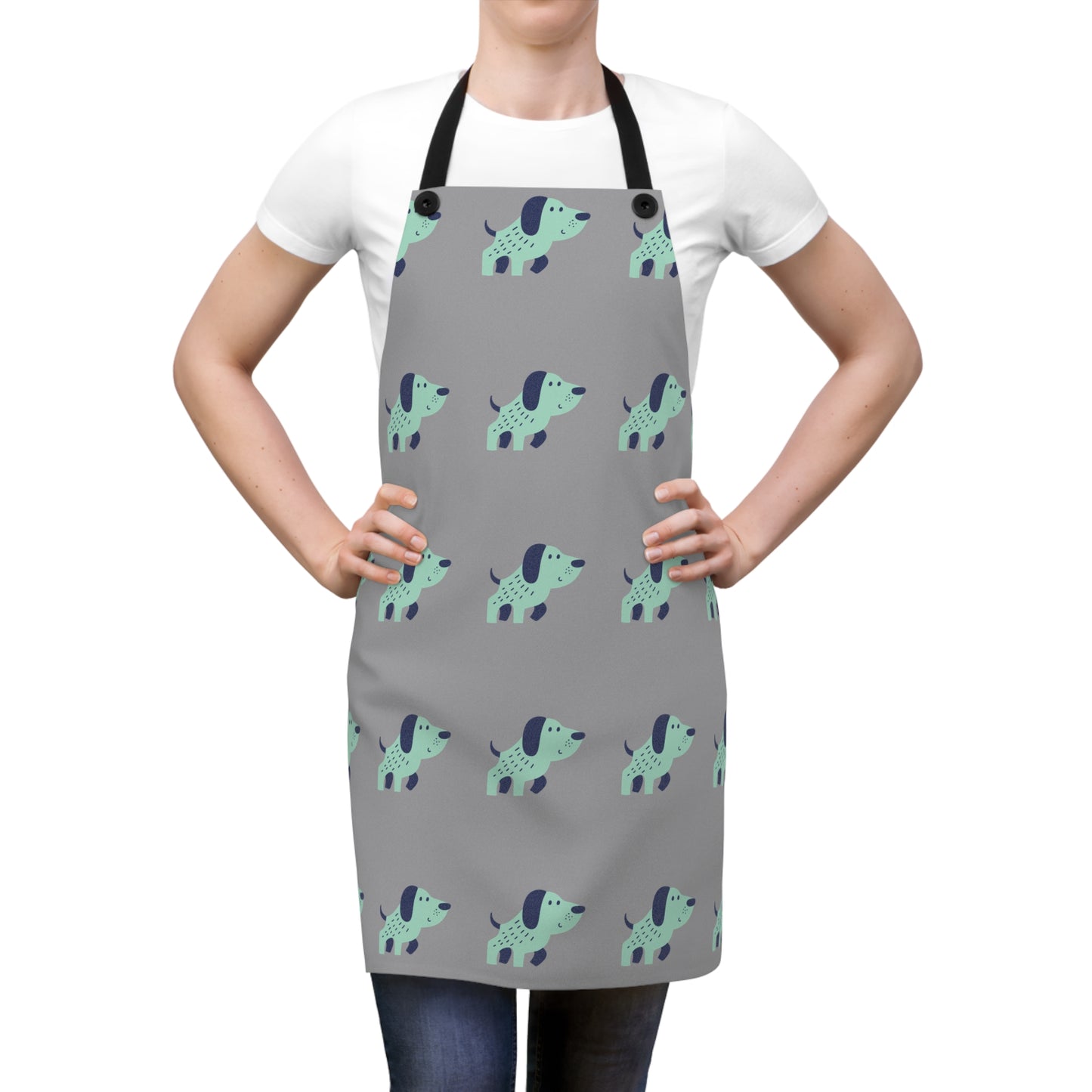 Dog Lover Apron – Cute Puppy Print Cooking Apron for Dog Moms & Pet Parents | Adjustable Unisex Fit