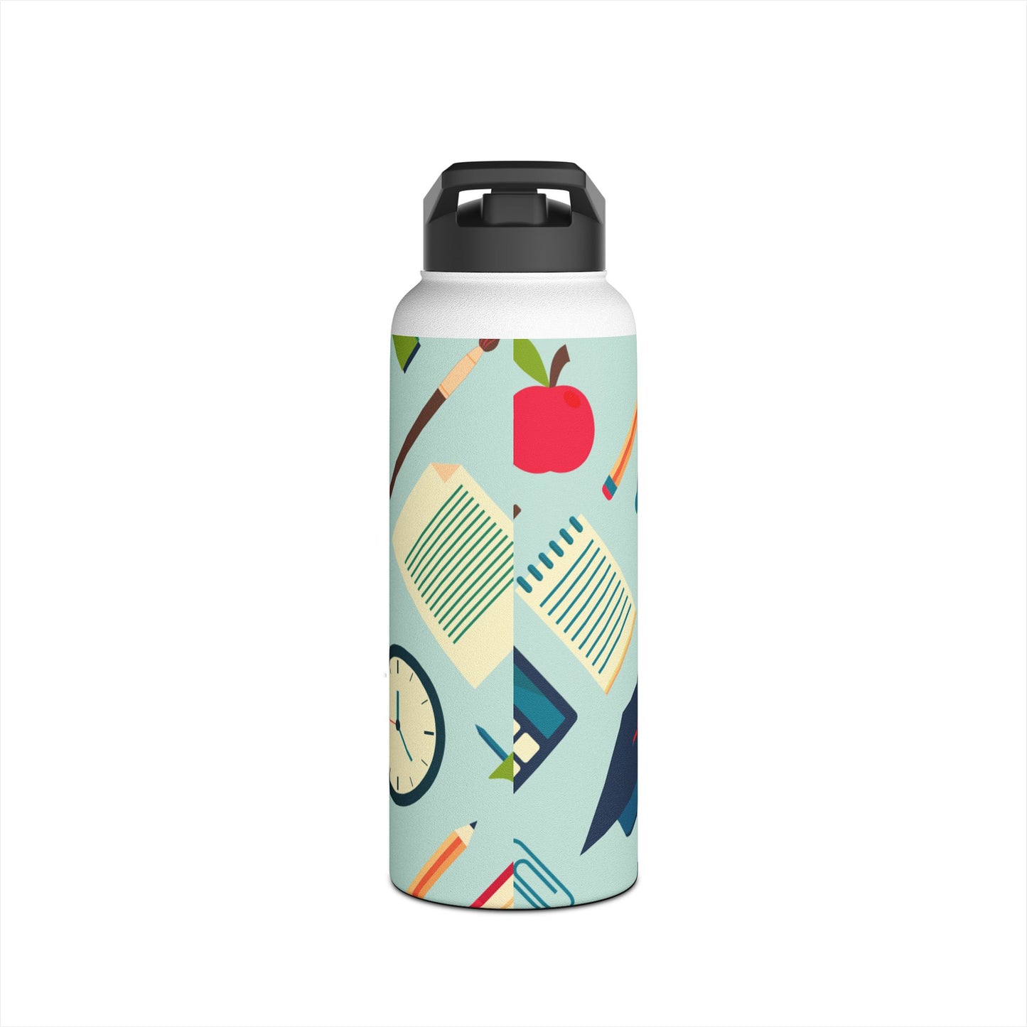 Back-to-School Stainless Steel Water Bottle – Double Wall, Leak-Proof, Fun Academic Design – 3 Sizes