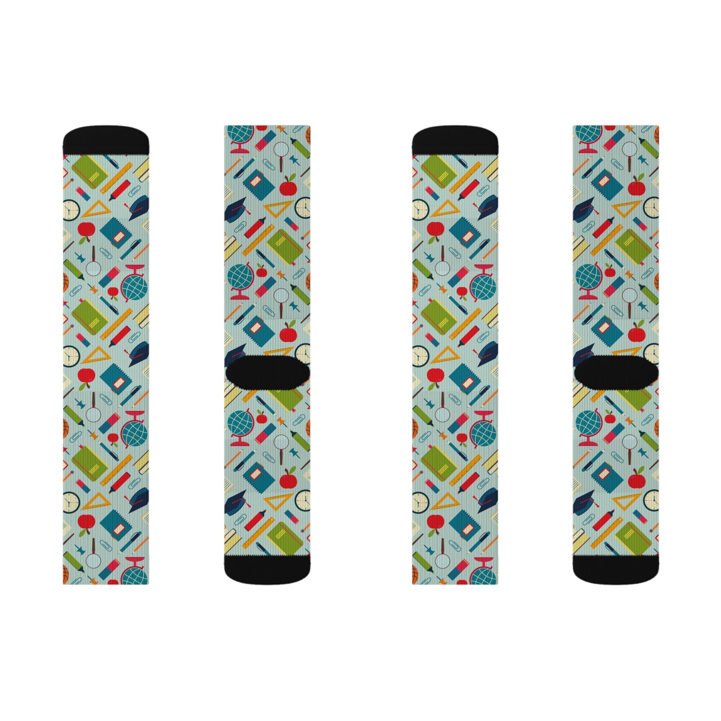 Back-to-School Pattern Socks – Unisex Crew Socks for Teachers, Students & Moms | Cute Gift for First Day of School