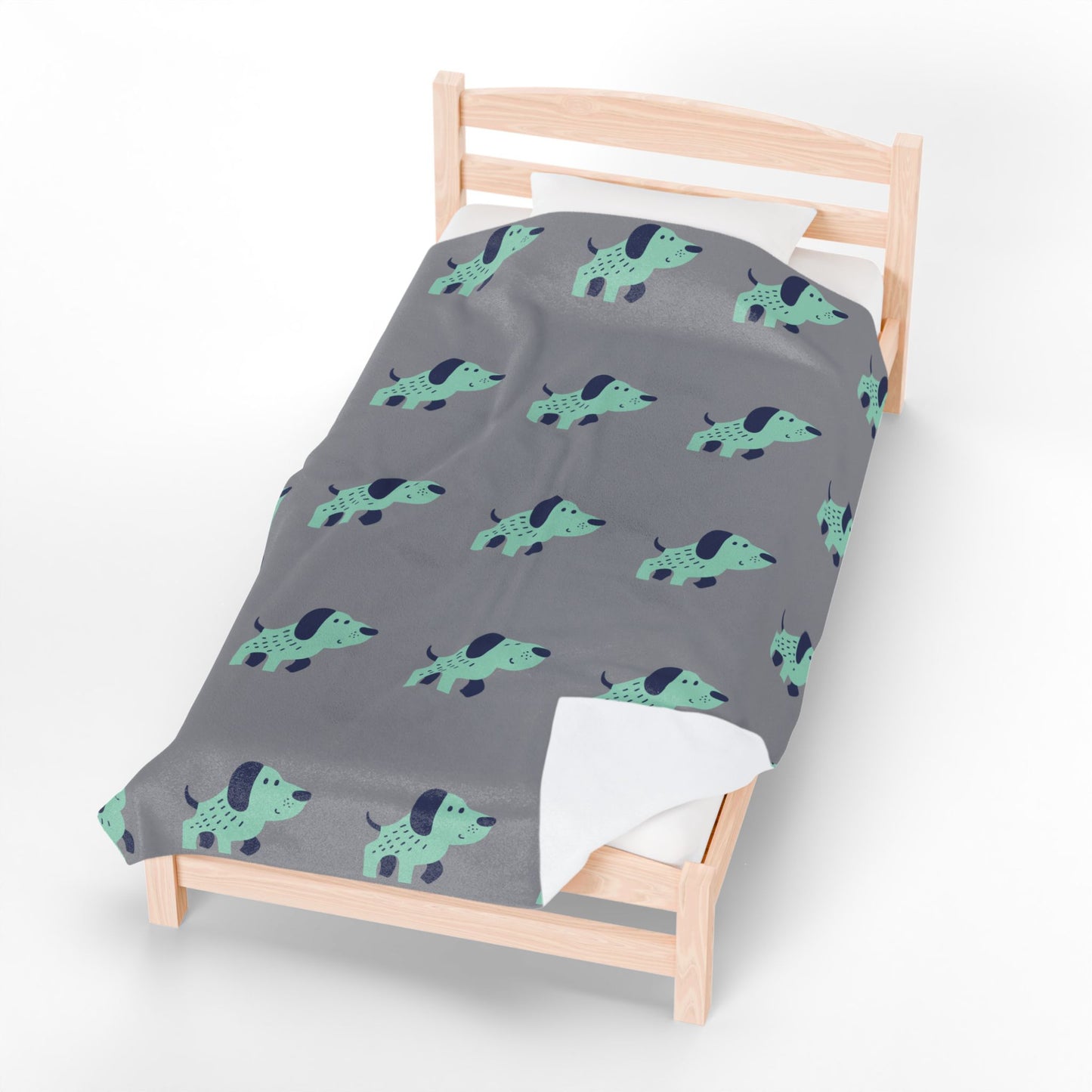 Dog Lover Throw Blanket – Cozy Plush Velveteen Blanket with Cute Puppy Pattern | 3 Sizes