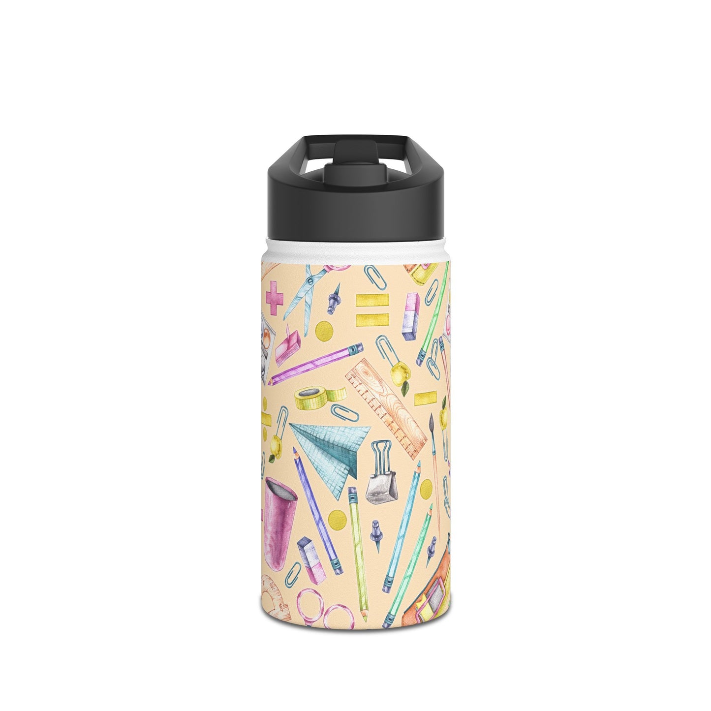 Back-to-School Stainless Steel Water Bottle – Cute School Supplies Design, BPA-Free, Leakproof, Hot & Cold