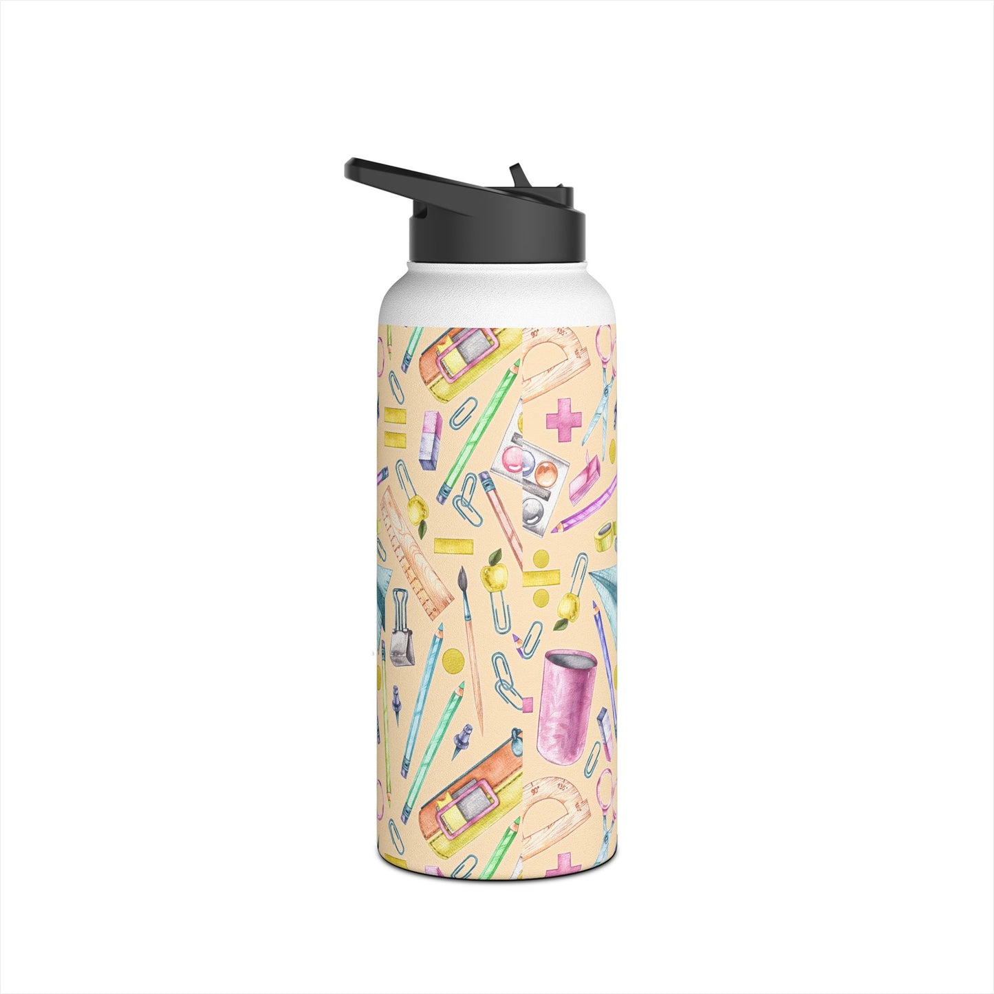 Back-to-School Stainless Steel Water Bottle – Cute School Supplies Design, BPA-Free, Leakproof, Hot & Cold