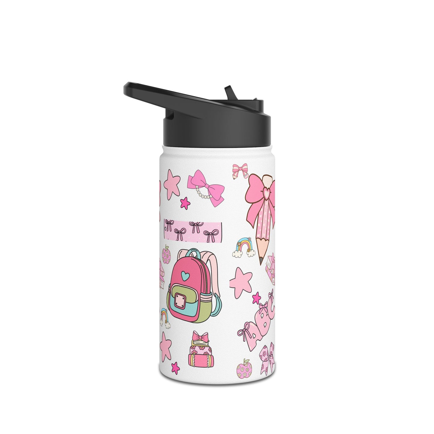 Kawaii Back-to-School Stainless Steel Water Bottle – Keeps Drinks Hot 12hrs, Cold 24hrs