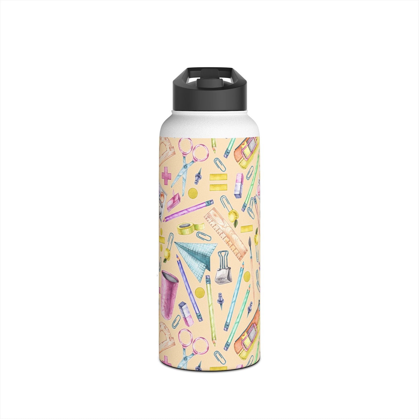 Back-to-School Stainless Steel Water Bottle – Cute School Supplies Design, BPA-Free, Leakproof, Hot & Cold