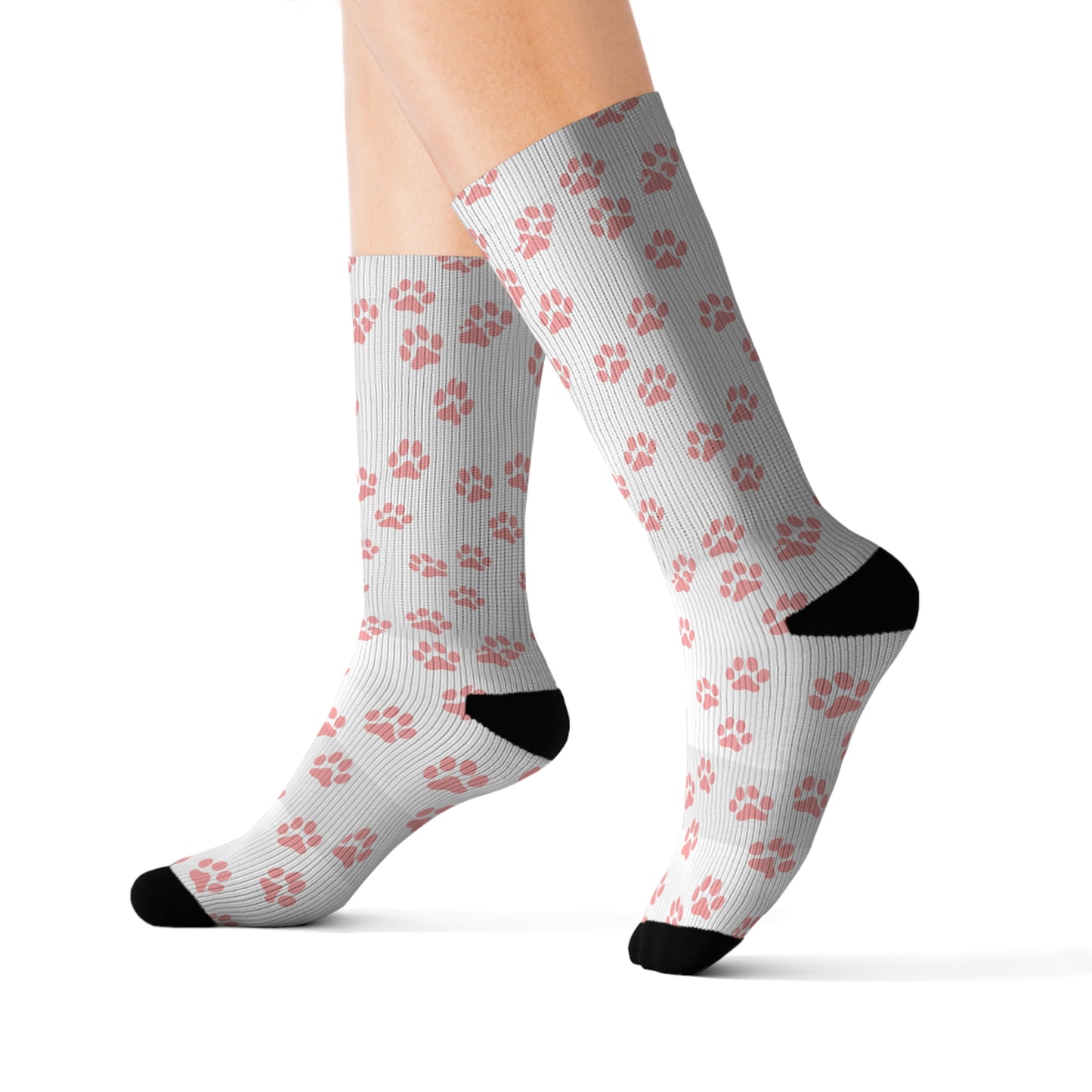 Pink Paw Print Dog Lover Socks – Unisex Cozy Socks for Pet Parents