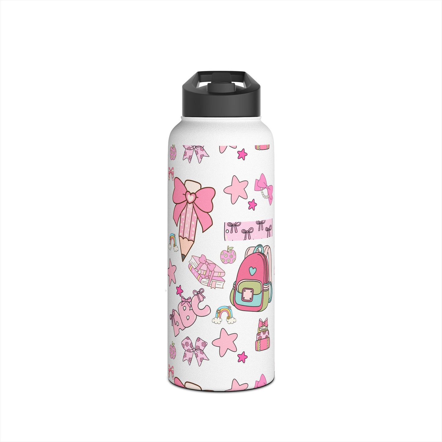 Kawaii Back-to-School Stainless Steel Water Bottle – Keeps Drinks Hot 12hrs, Cold 24hrs