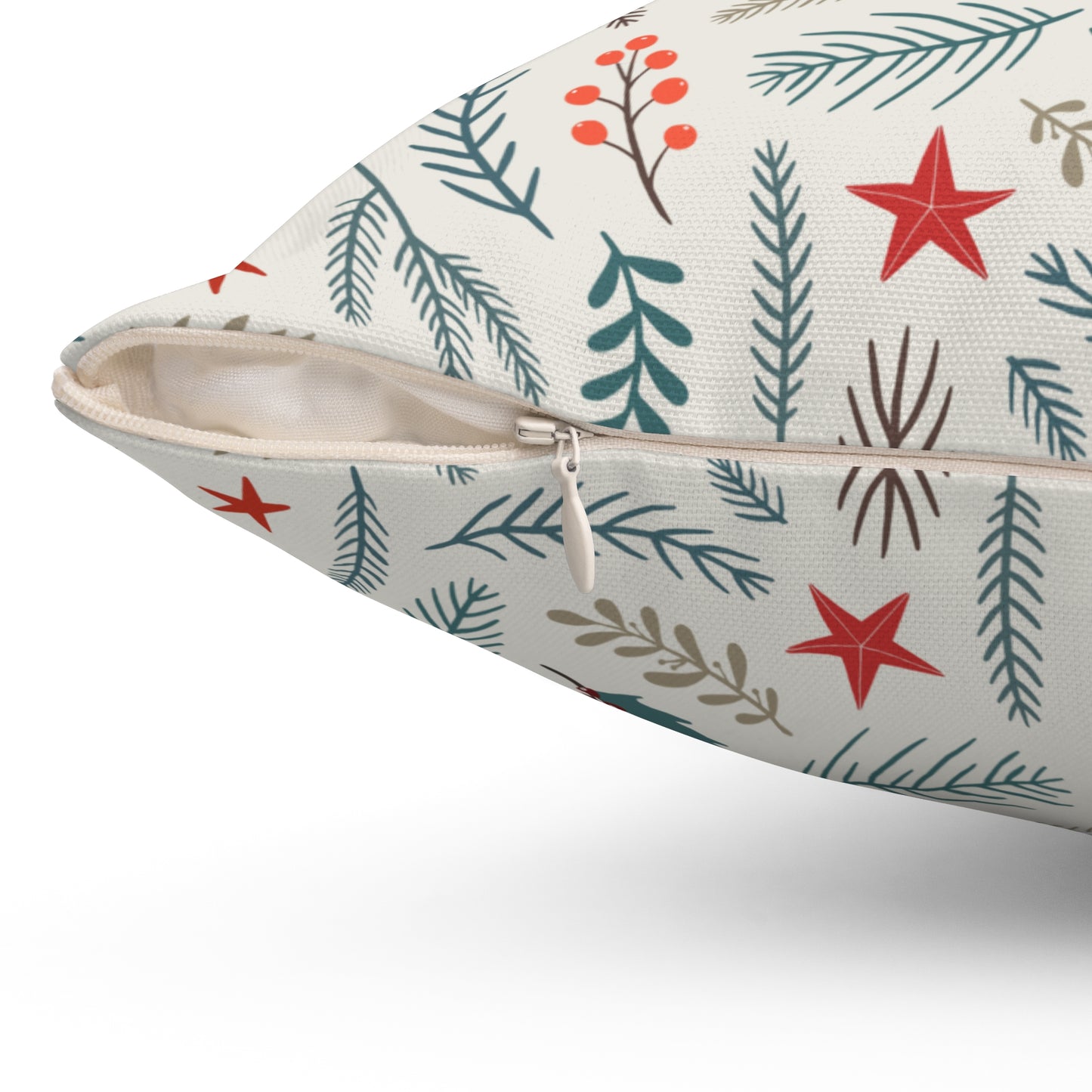 Festive Botanical Christmas Throw Pillow | Elegant Holiday Home Decor
