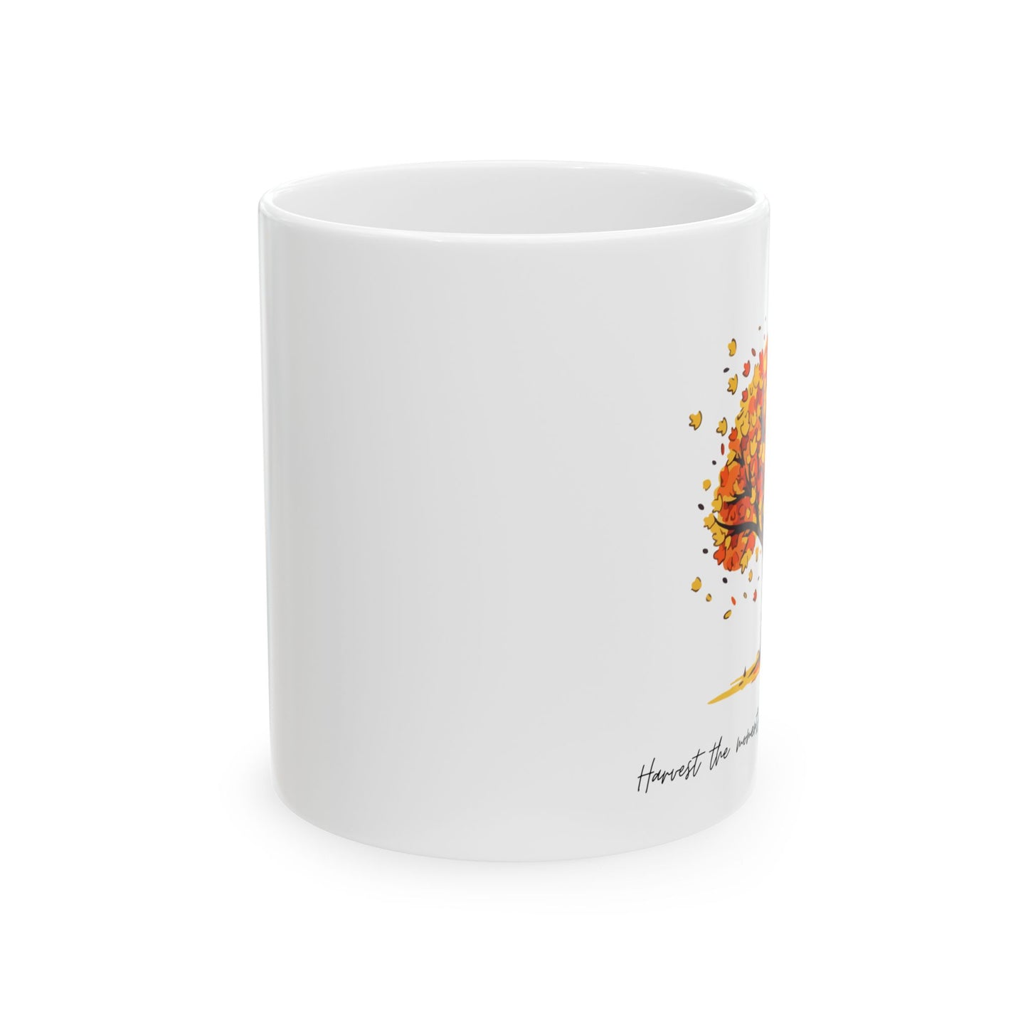 Harvest the Moments: Fall-Inspired Coffee Mug with Quote – Perfect for Thanksgiving & Autumn Memories