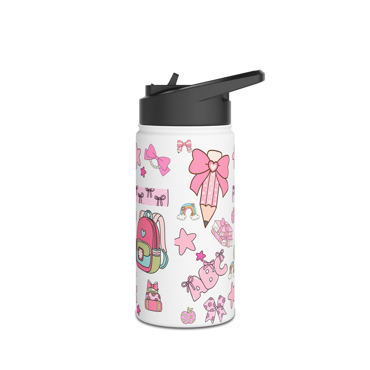 Kawaii Back-to-School Stainless Steel Water Bottle – Keeps Drinks Hot 12hrs, Cold 24hrs