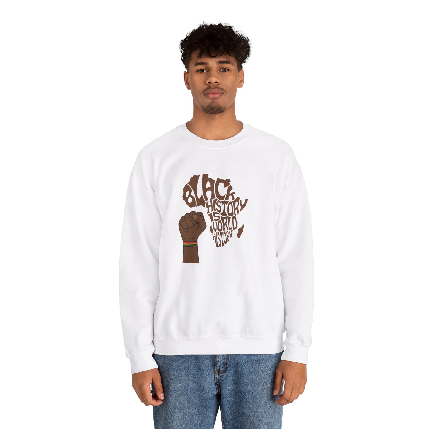 Black History Is World History Crewneck Sweatshirt | Unisex Heavy Blend | Cultural Empowerment Apparel
