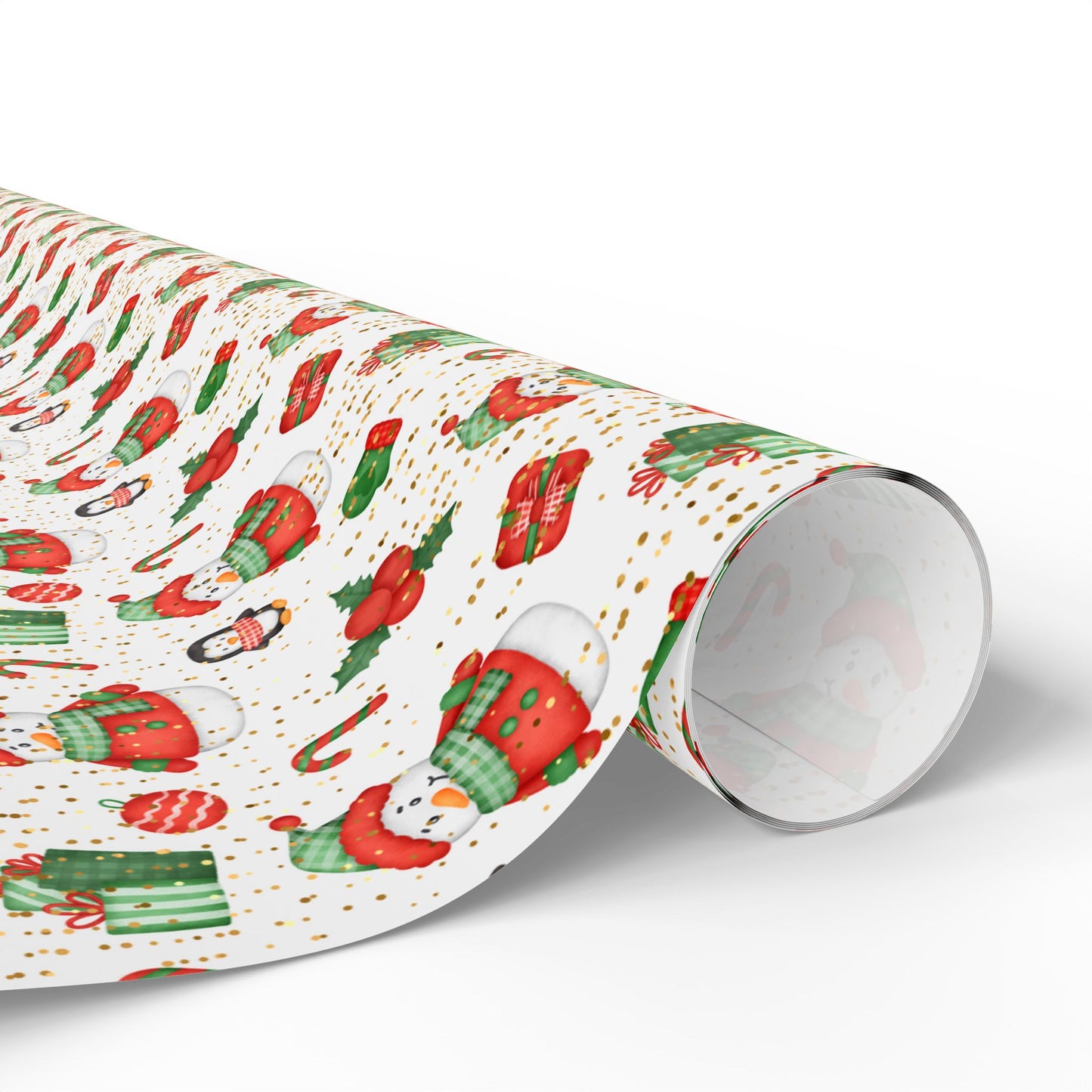 Playful Snowman Christmas Wrapping Paper : Holiday Gift Wrap with Penguins, Candy Canes, and Festive Decor
