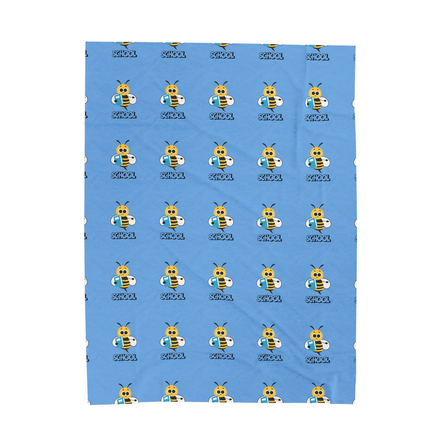 Back-to-School Bee Velveteen Blanket – Cozy Kids' Throw for Dorms, Bedrooms & Study Nooks