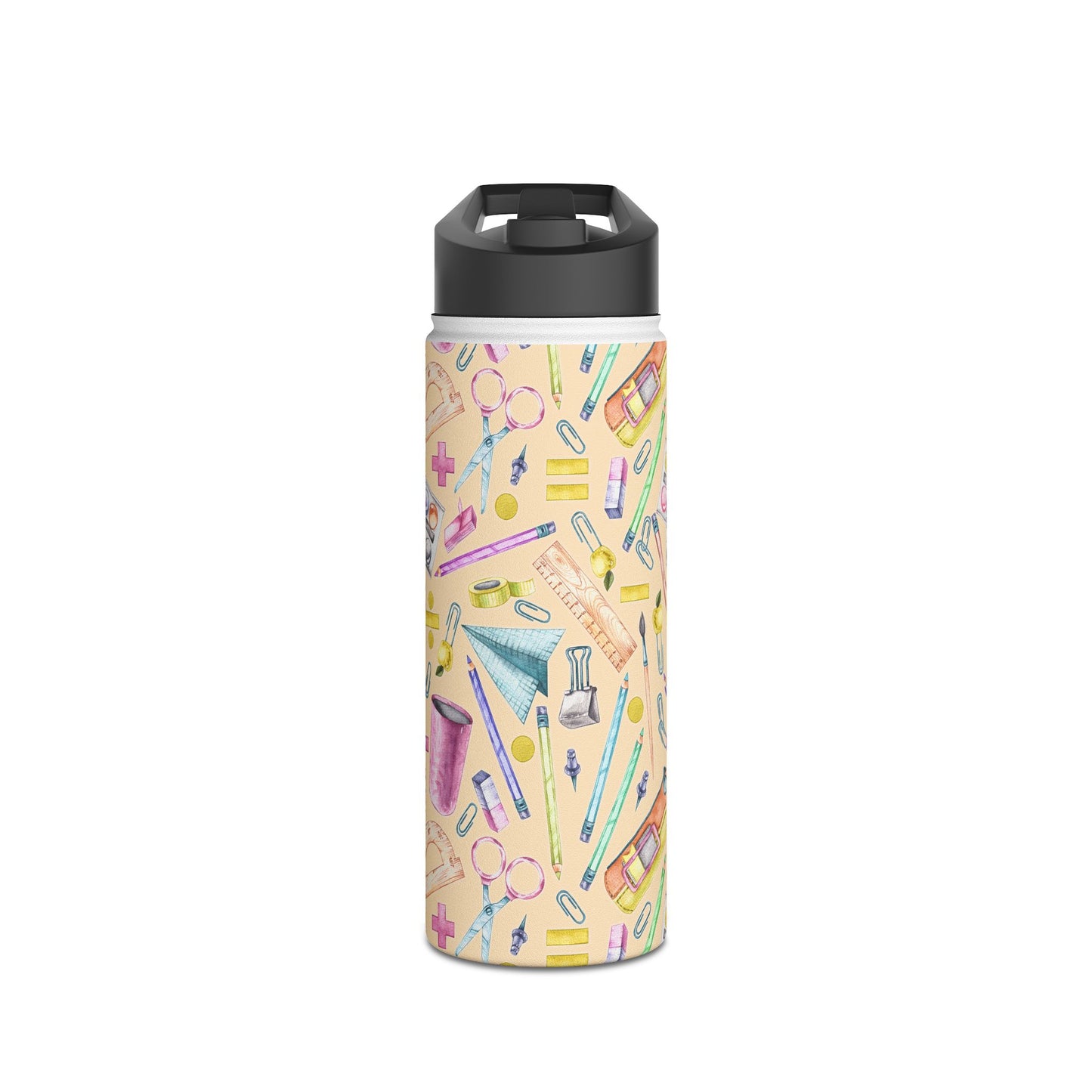 Back-to-School Stainless Steel Water Bottle – Cute School Supplies Design, BPA-Free, Leakproof, Hot & Cold
