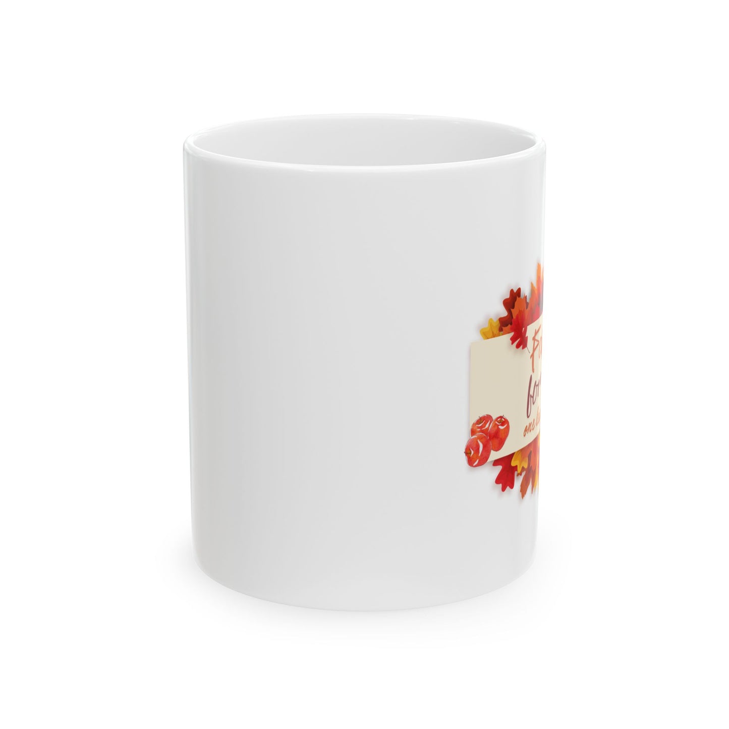 Falling for Fall Coffee Mug - 11oz Ceramic Mug with Leaf Design - Perfect for Autumn Beverages & Thanksgiving Gifts