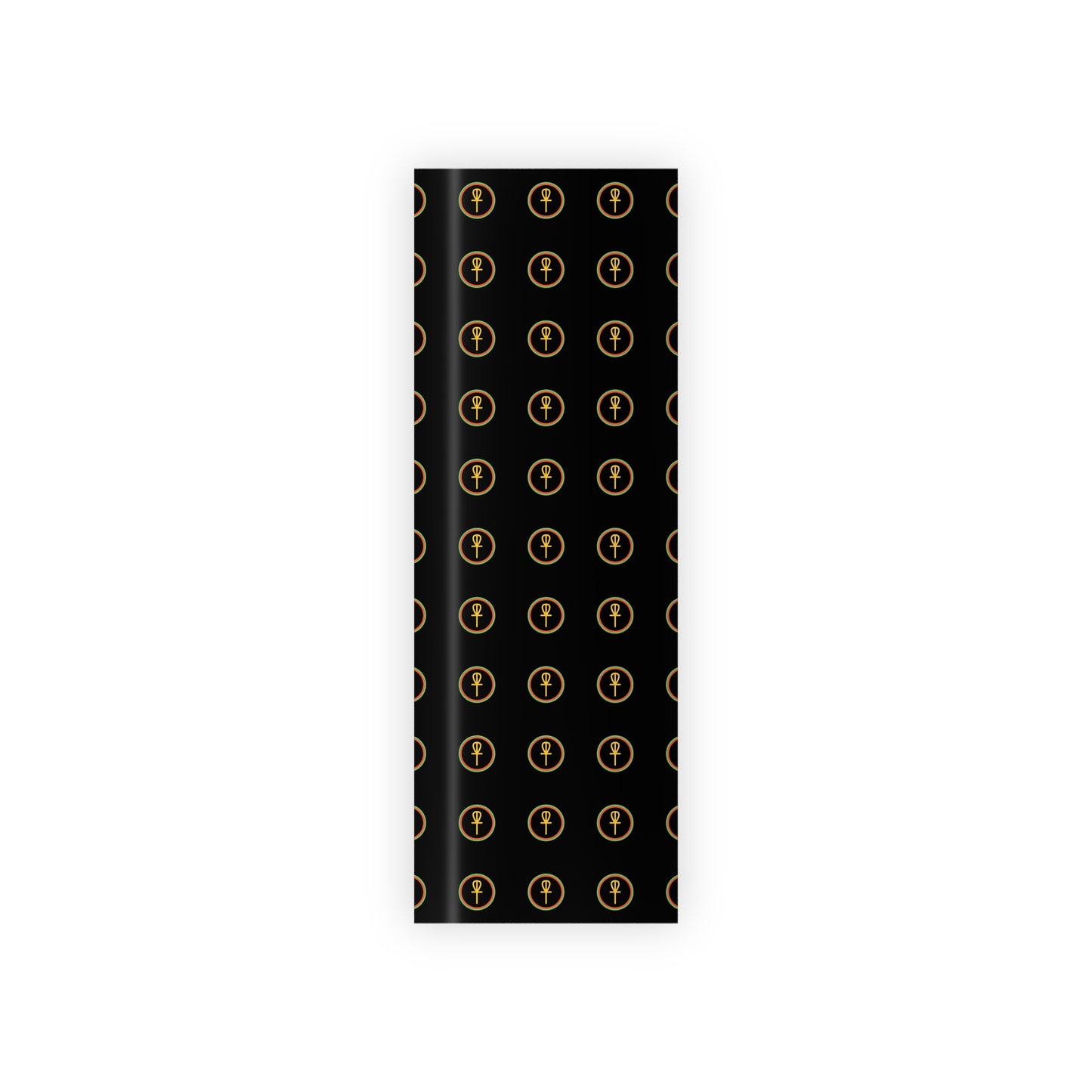 Black Afrocentric Gift Wrap | Ankh Symbol | Kwanzaa Gift Wrap Roll | Premium Recyclable Holiday Gift Paper | African Inspired Decor