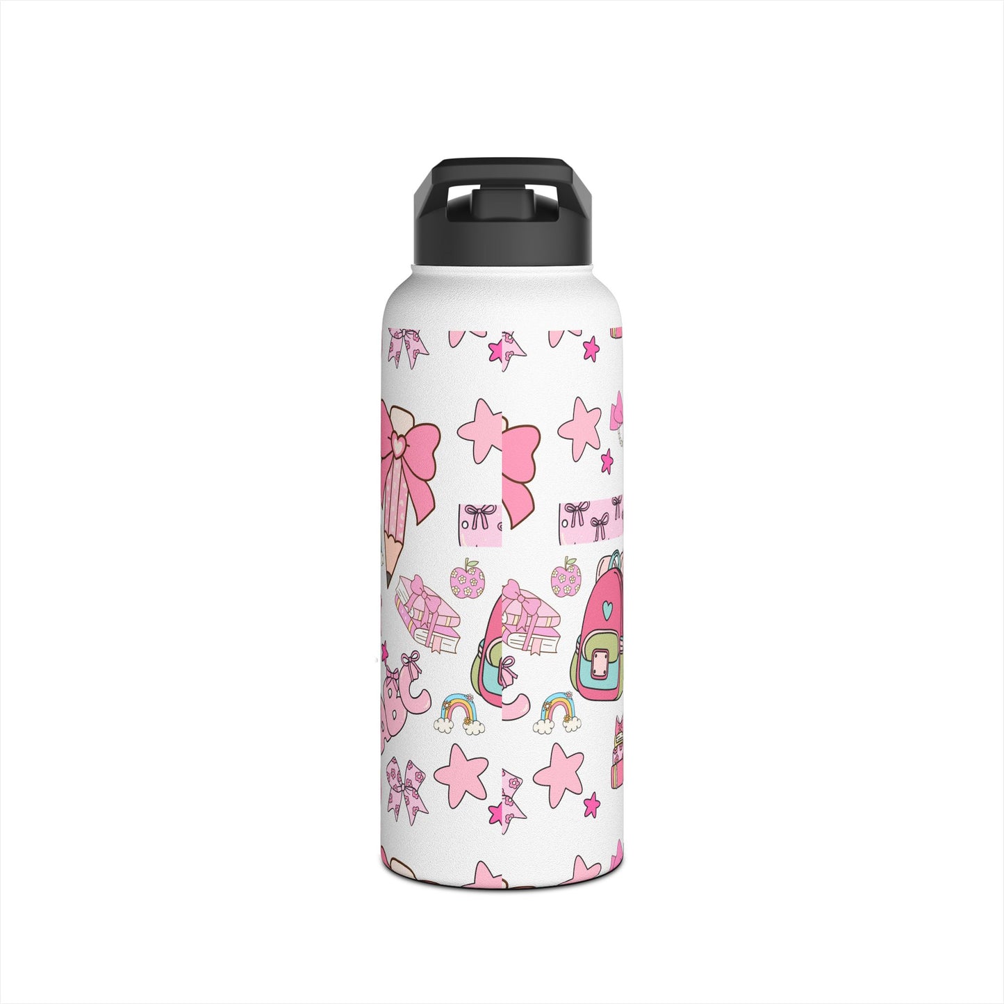 Kawaii Back-to-School Stainless Steel Water Bottle – Keeps Drinks Hot 12hrs, Cold 24hrs