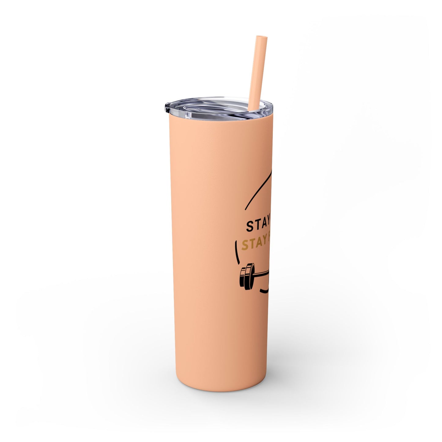 Stay Fresh Stay Focused 20oz Skinny Tumbler | Insulated Travel Mug | Motivational Fitness Tumbler | Hot & Cold Drink Tumbler with Straw | BPA-Free