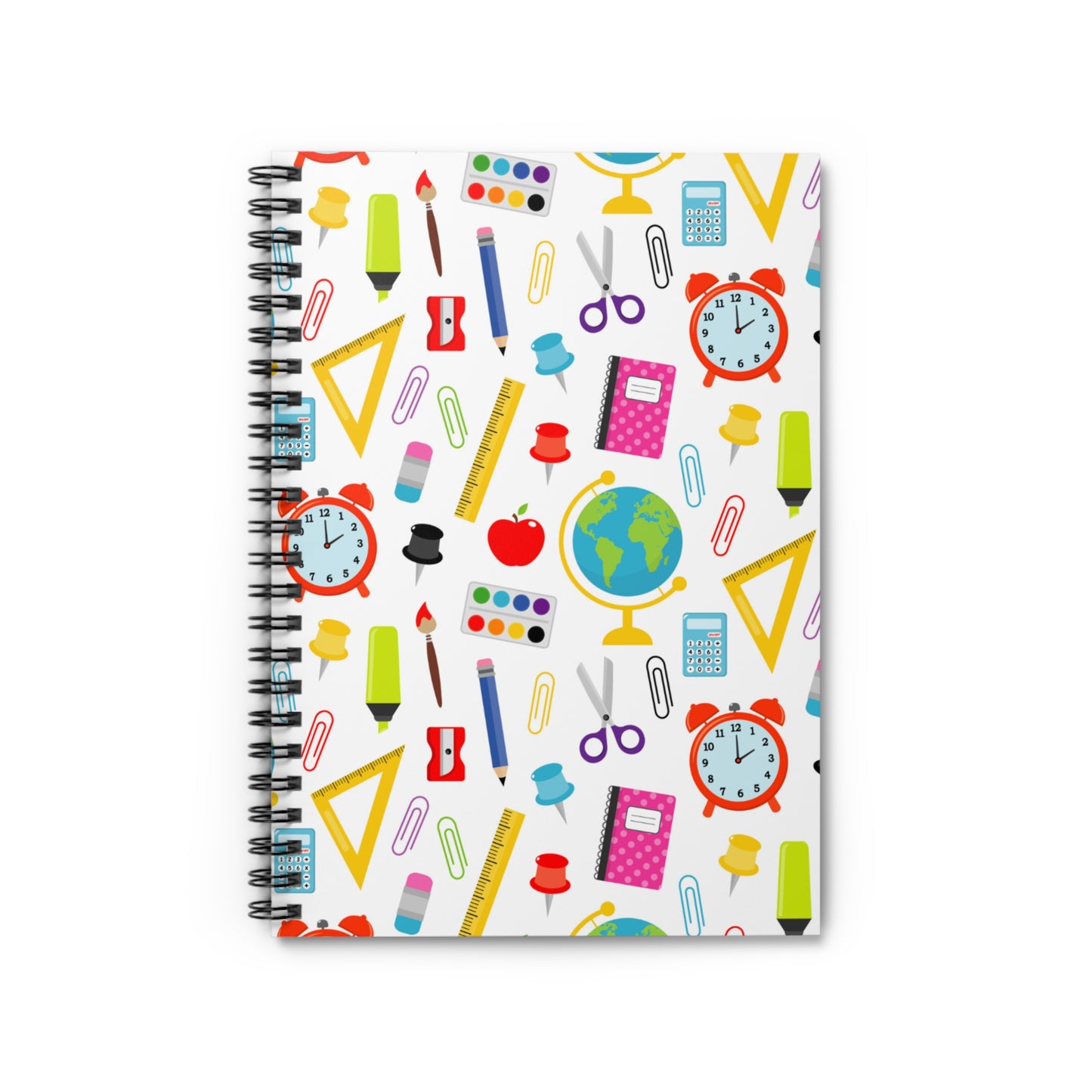 Back-to-School Spiral Notebook – Cute School Supply Print, Ruled 6x8 Planner for Girls, Students & Teachers