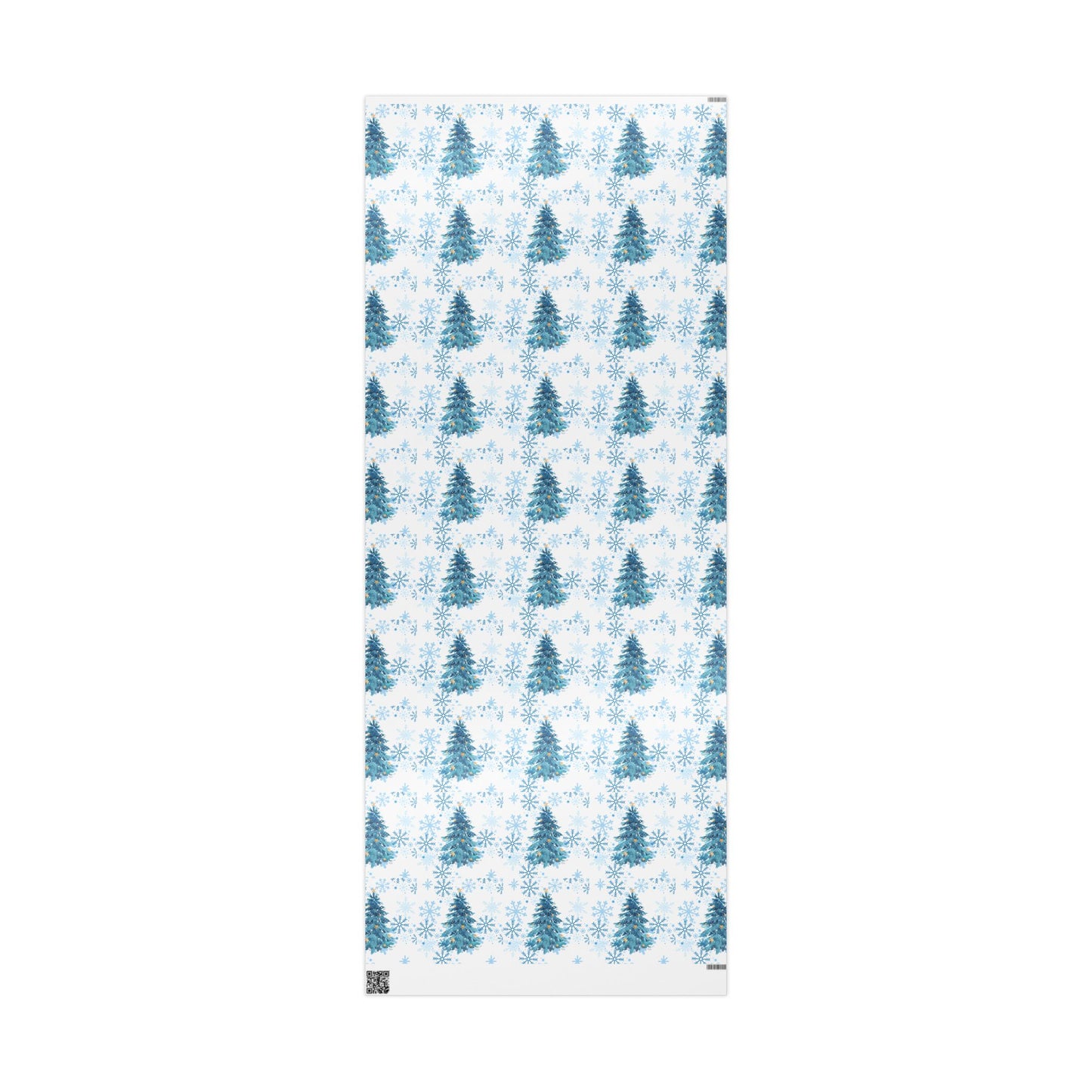 Winter Wonderland Wrapping Paper : Blue Christmas Tree and Snowflake Holiday Gift Wrap, Premium Eco-Friendly Design