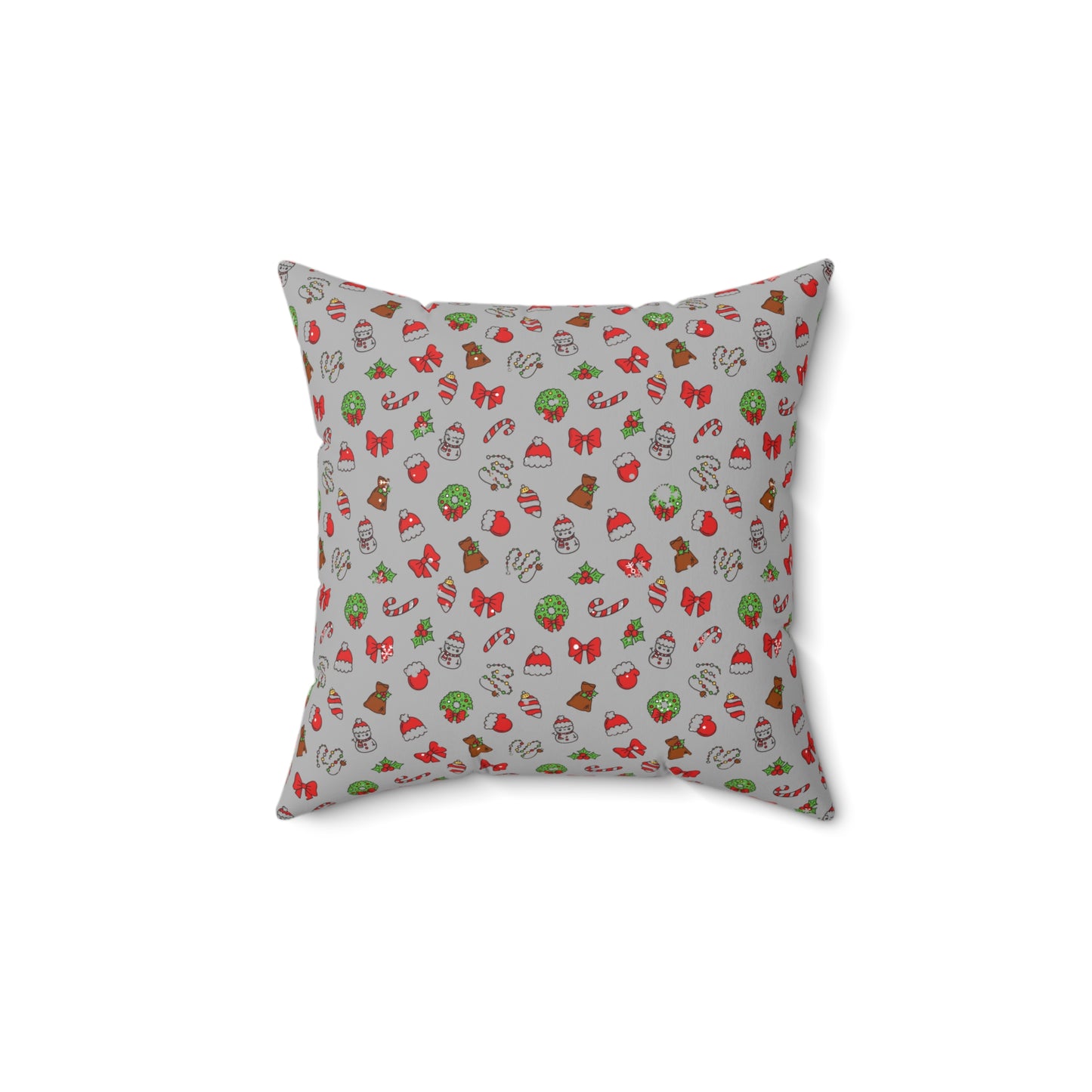 Minimalist Gray Christmas Throw Pillow | Modern Holiday Accent
