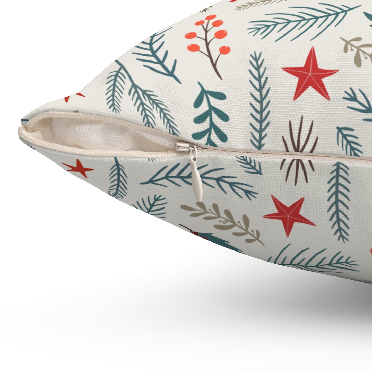 Festive Botanical Christmas Throw Pillow | Elegant Holiday Home Decor